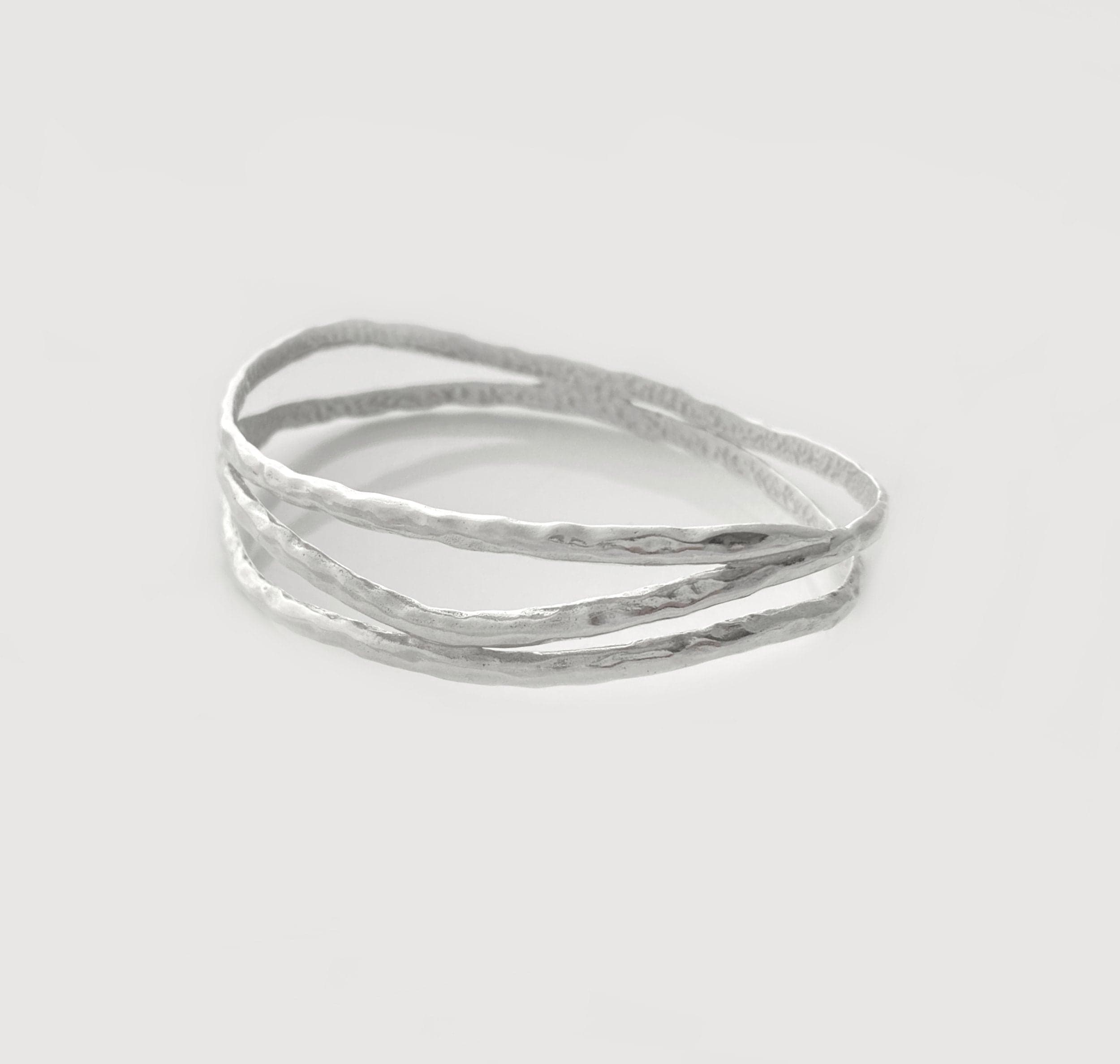 Martina Hamilton Bracelets/Bangles Reflections | Sterling Silver Three Strand Bangle