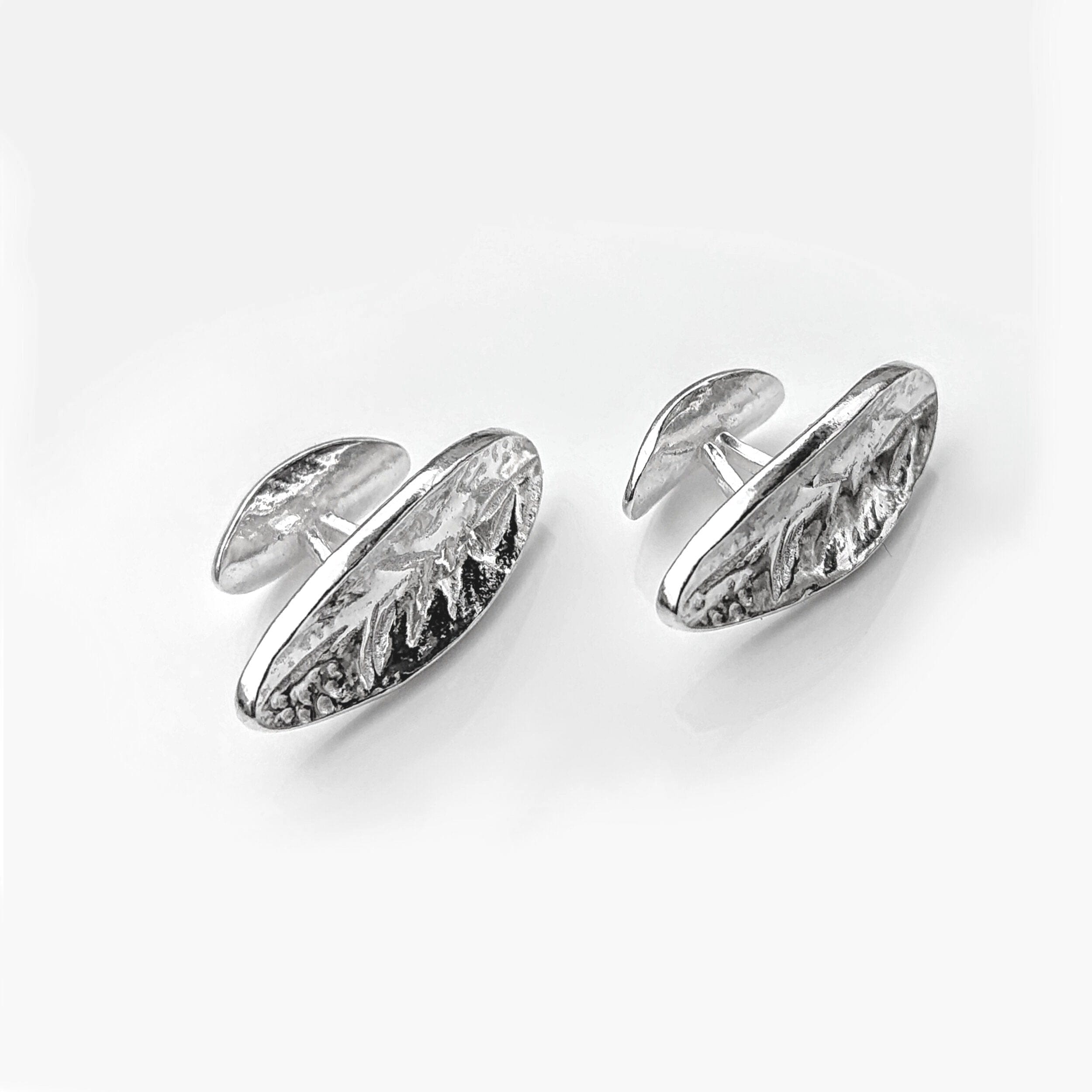 Martina Hamilton Cufflinks Leaf | Sterling Silver Cufflinks