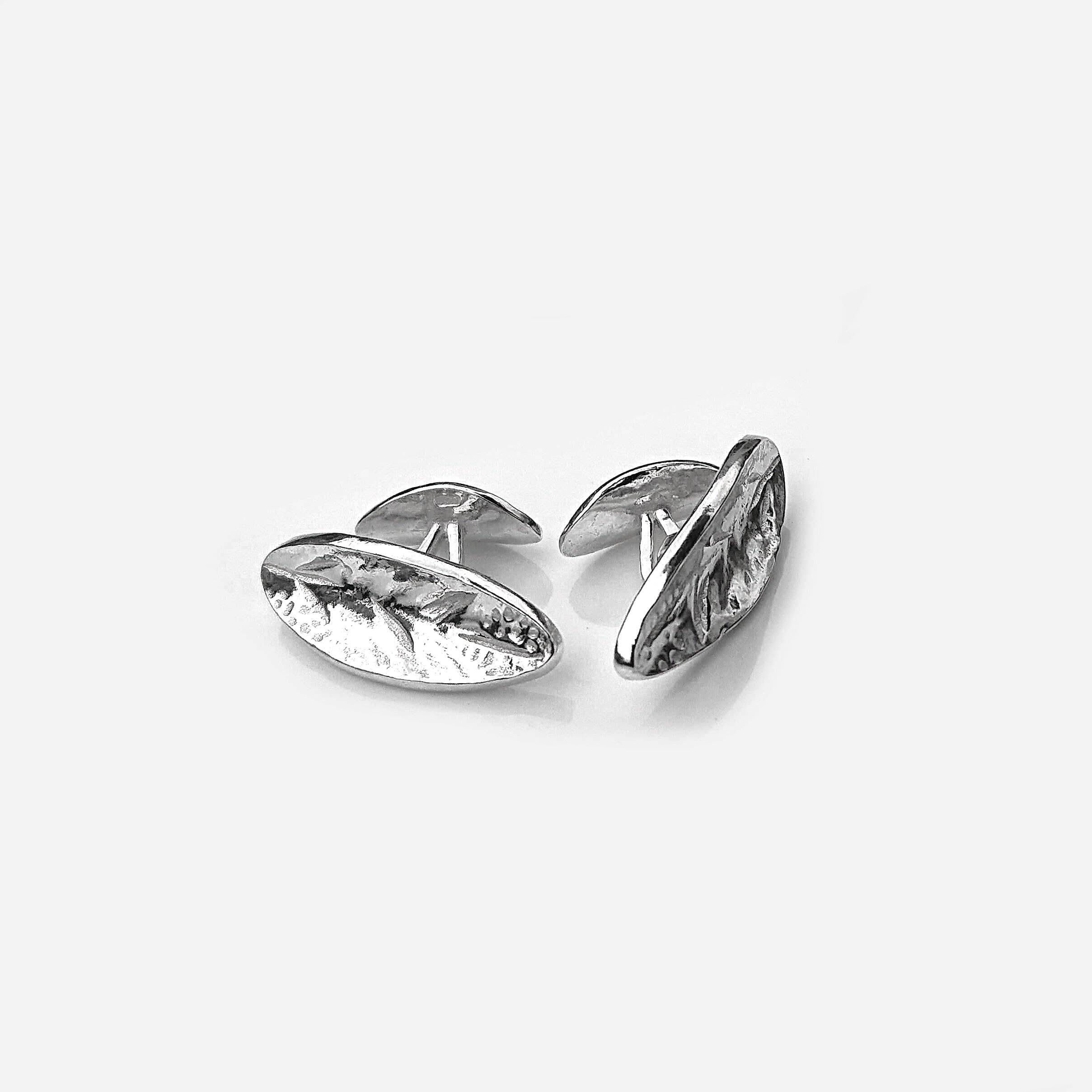 Martina Hamilton Cufflinks Leaf | Sterling Silver Cufflinks
