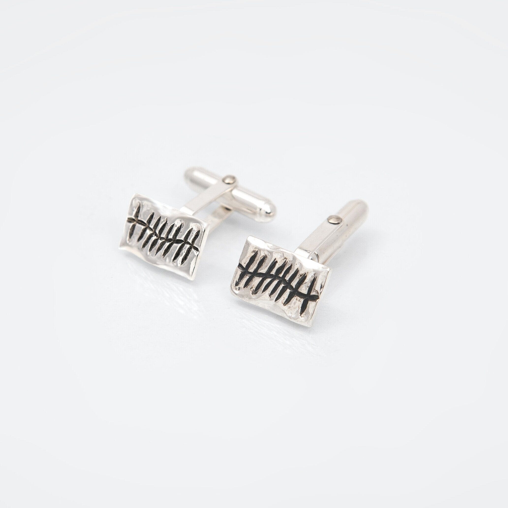 Martina Hamilton Cufflinks Ogham | Sterling Silver Grá Love Cufflinks