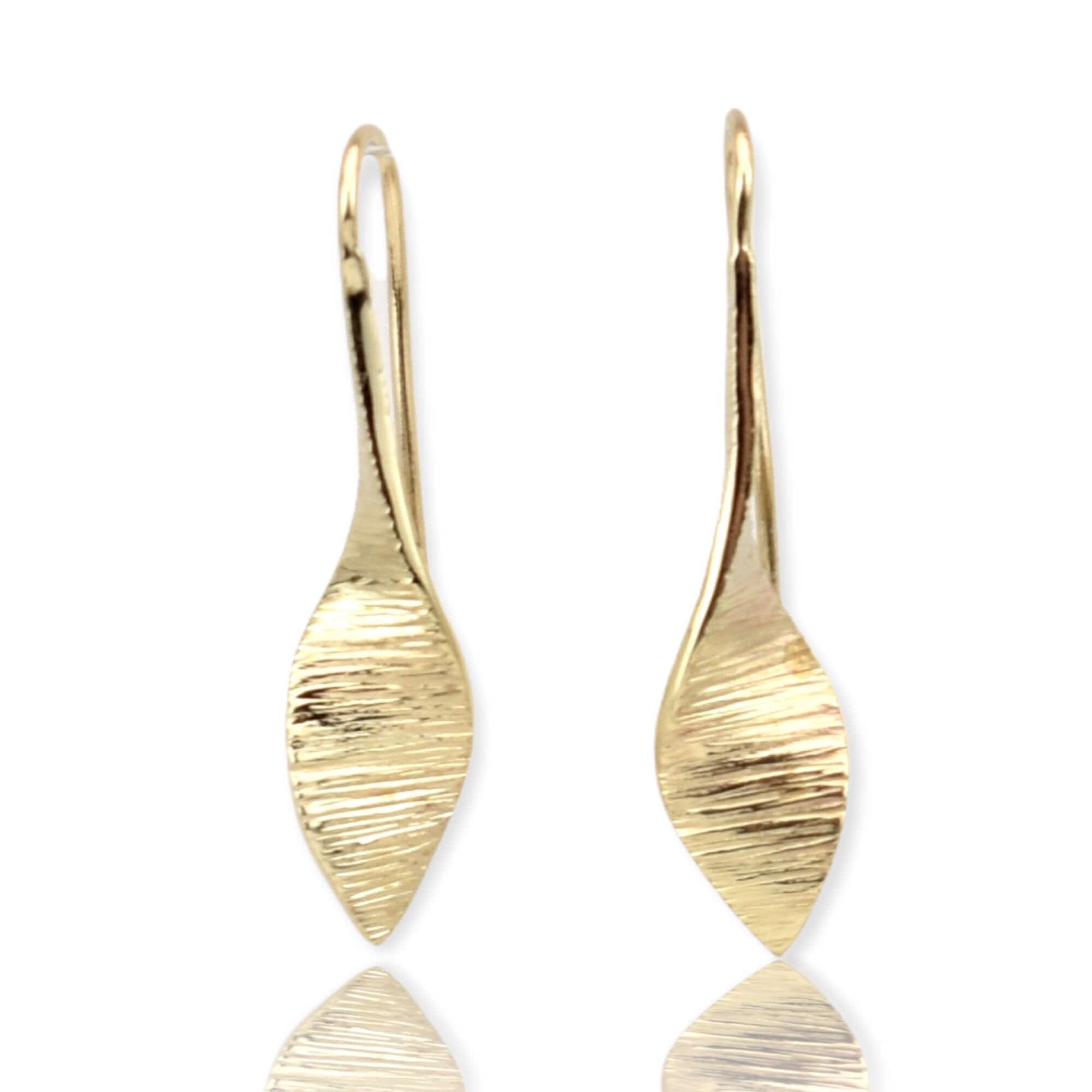 Martina Hamilton Earrings Bean Rí­ | 9ct Solid Gold Drop Earrings Large