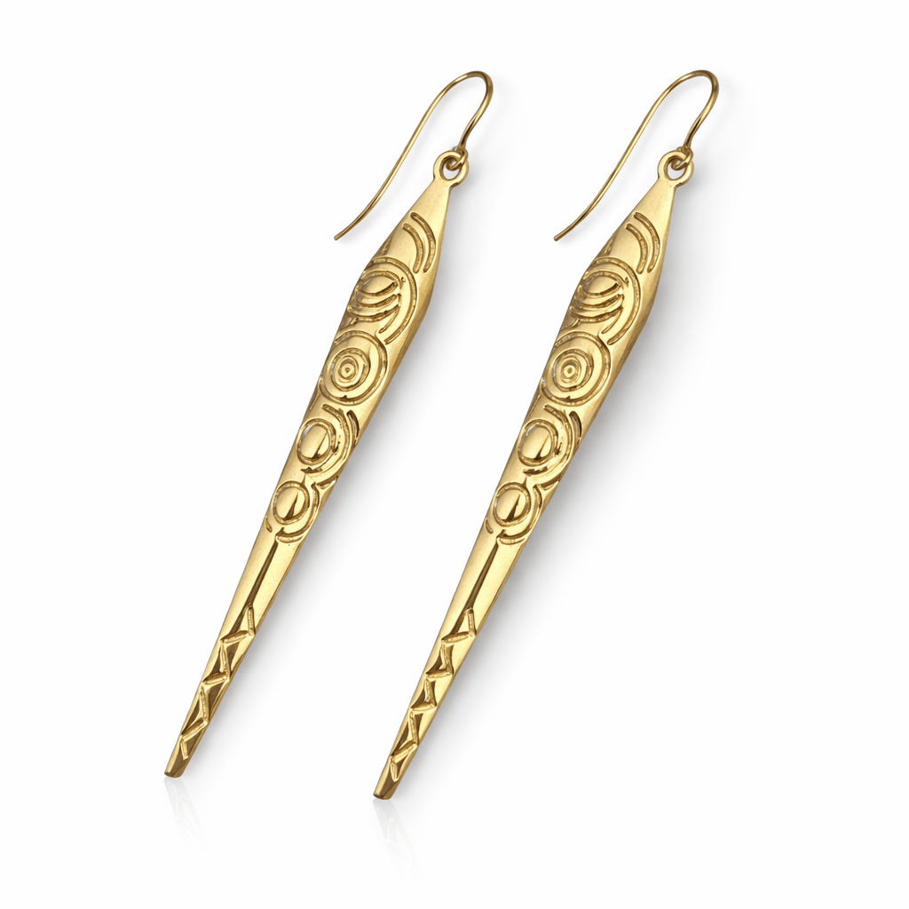 Martina Hamilton Earrings Carrowmore | 9ct Solid Gold Drop Earrings Large