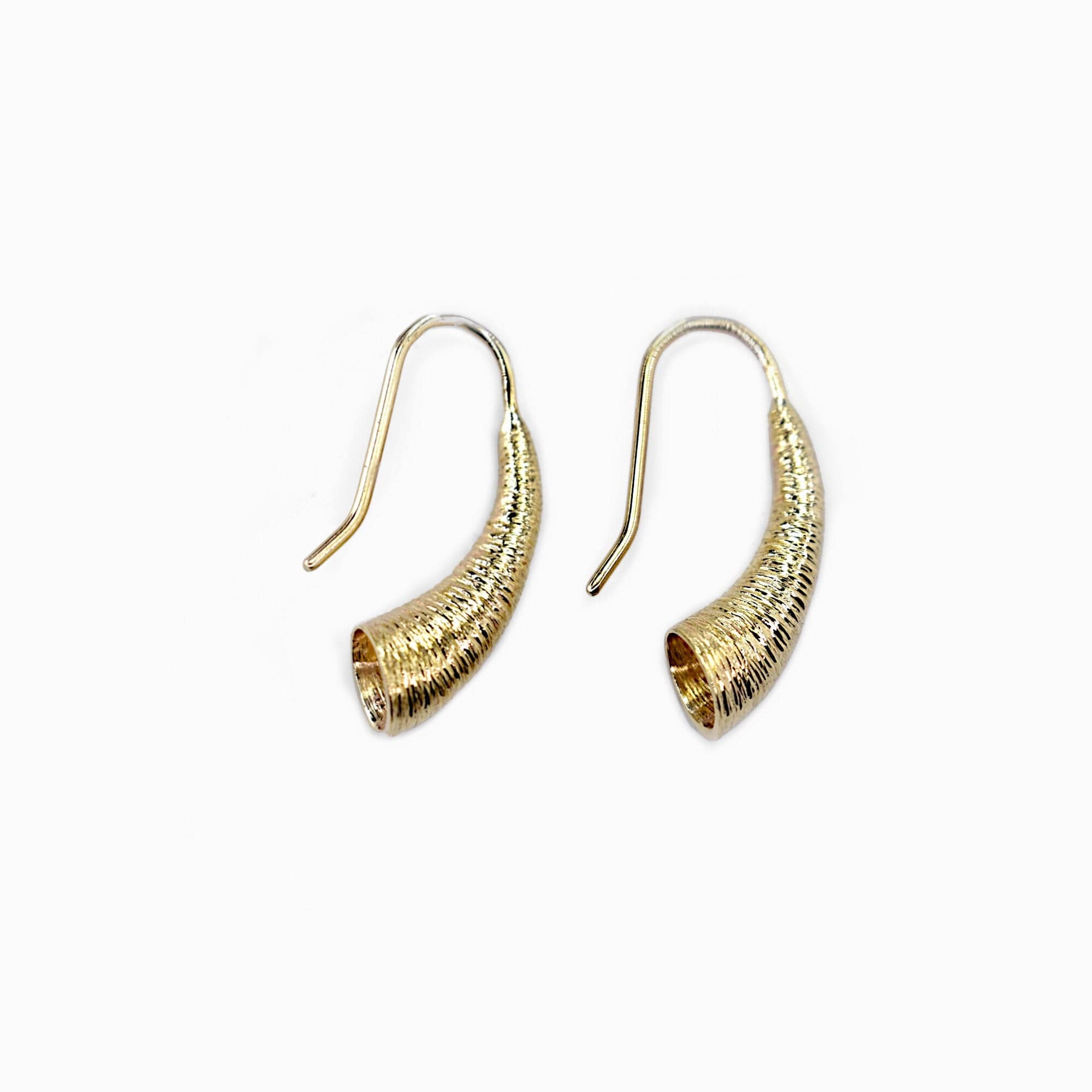 Martina Hamilton Earrings Croí­ Sliogán | 9ct Solid Gold Trumpet Drop Earrings Small