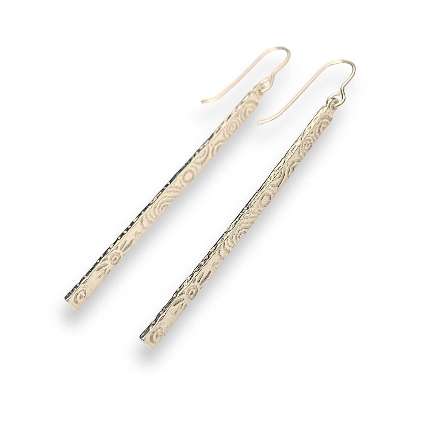 Martina Hamilton Earrings Heaven | 9ct Solid Gold Bar Drop Earrings Large