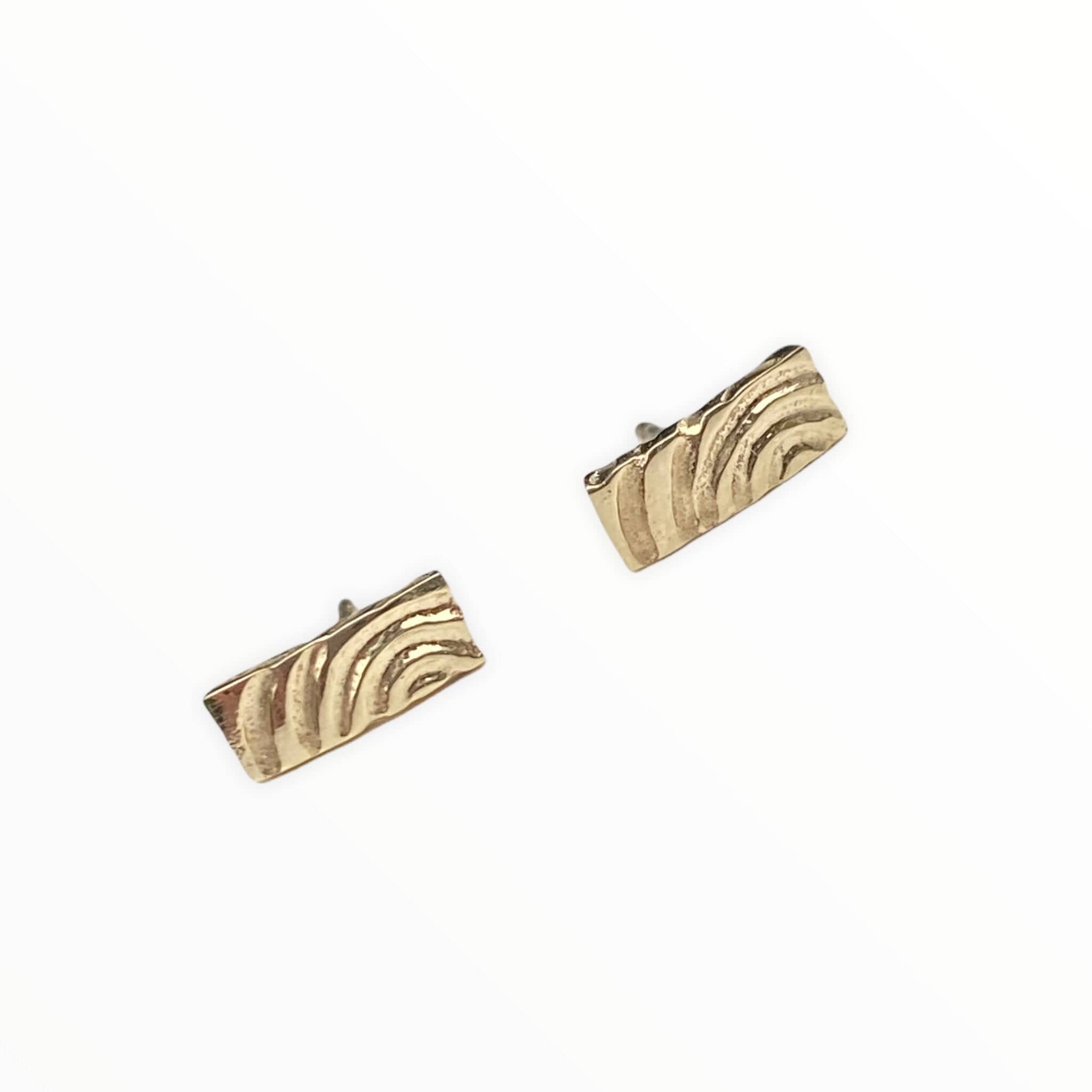 Martina Hamilton Earrings Heaven | 9ct Solid Gold Bar Stud Earrings Petite