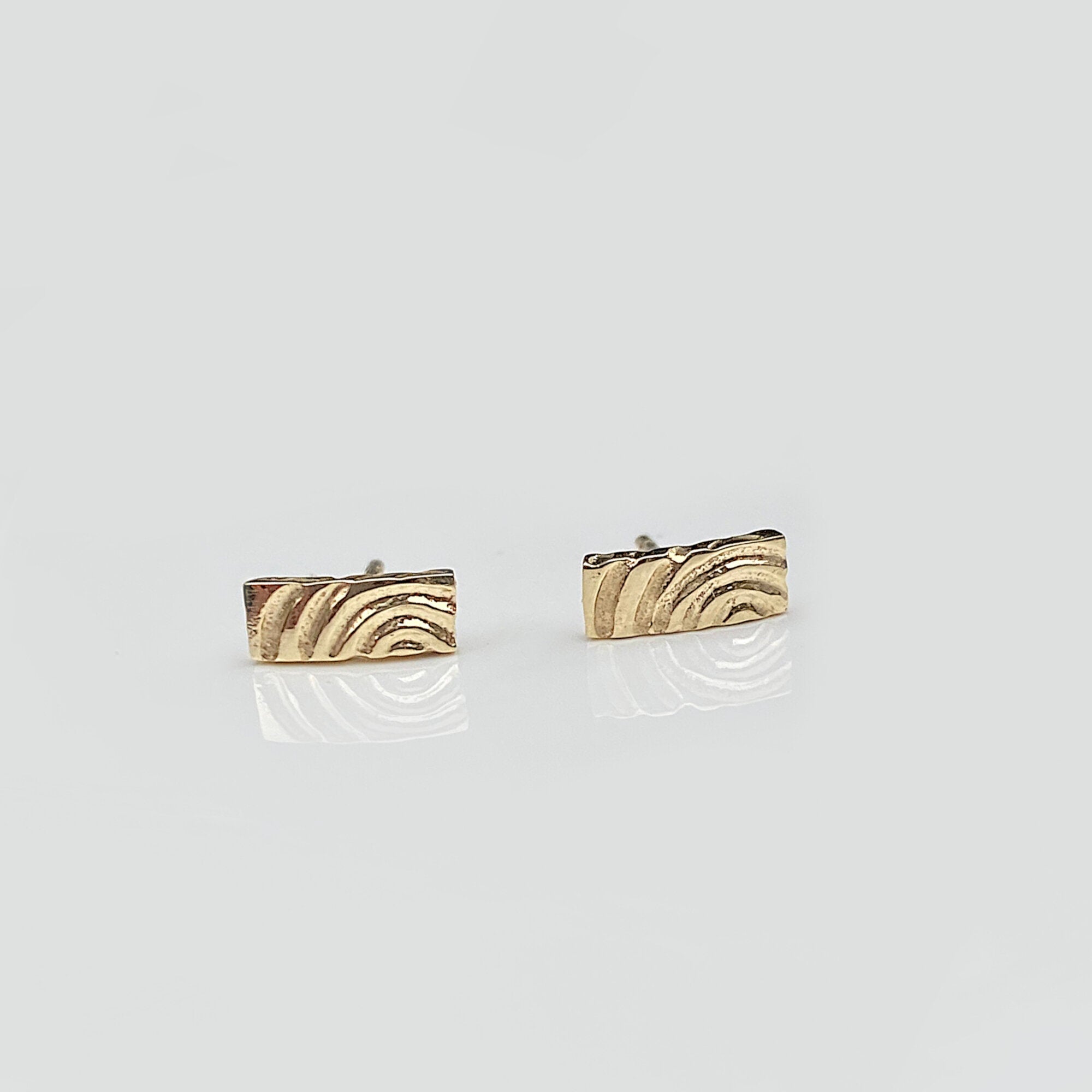 Martina Hamilton Earrings Heaven | 9ct Solid Gold Bar Stud Earrings Petite