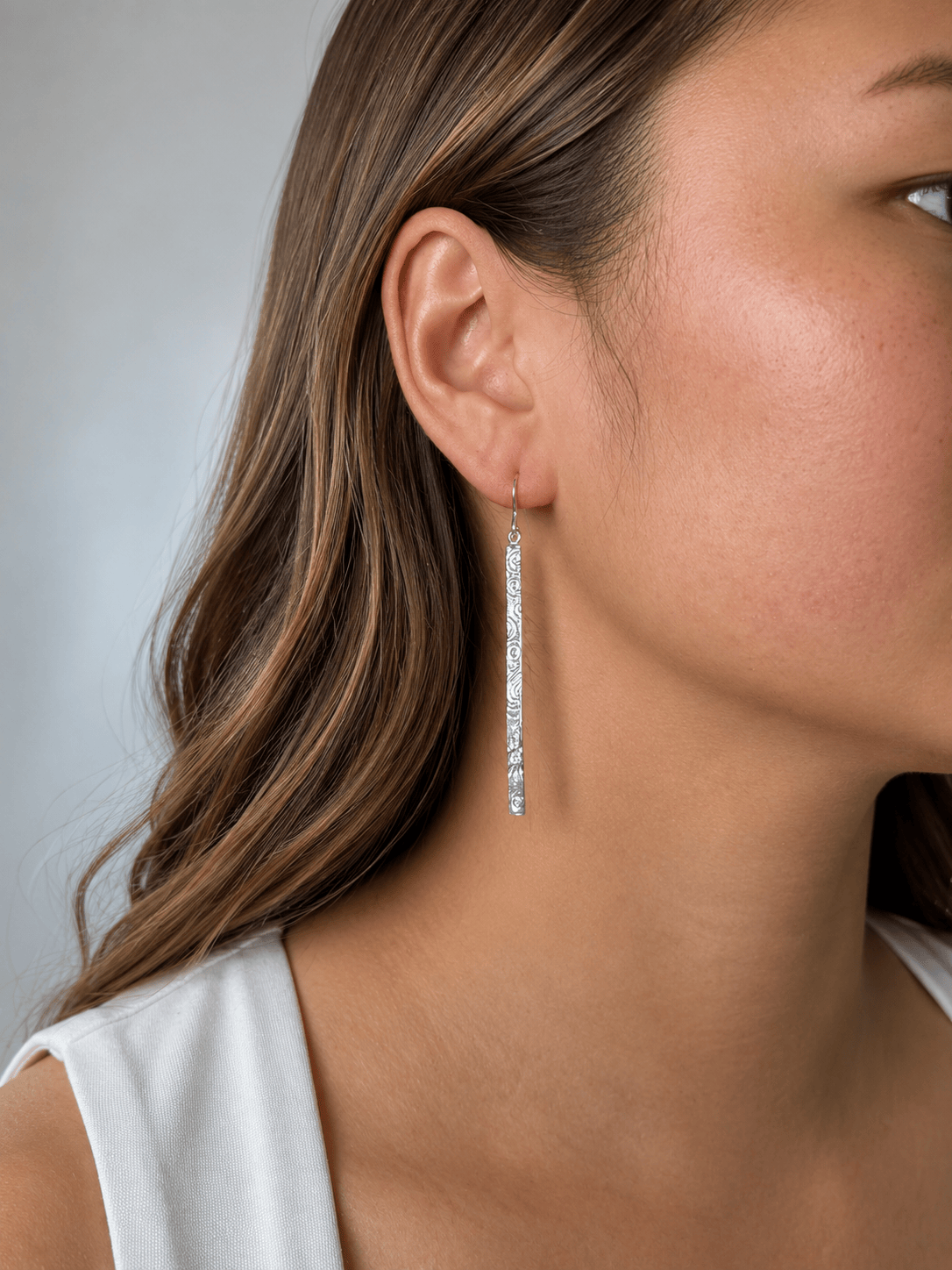 Martina Hamilton Earrings Heaven | Sterling Silver Bar Drop Earrings Large