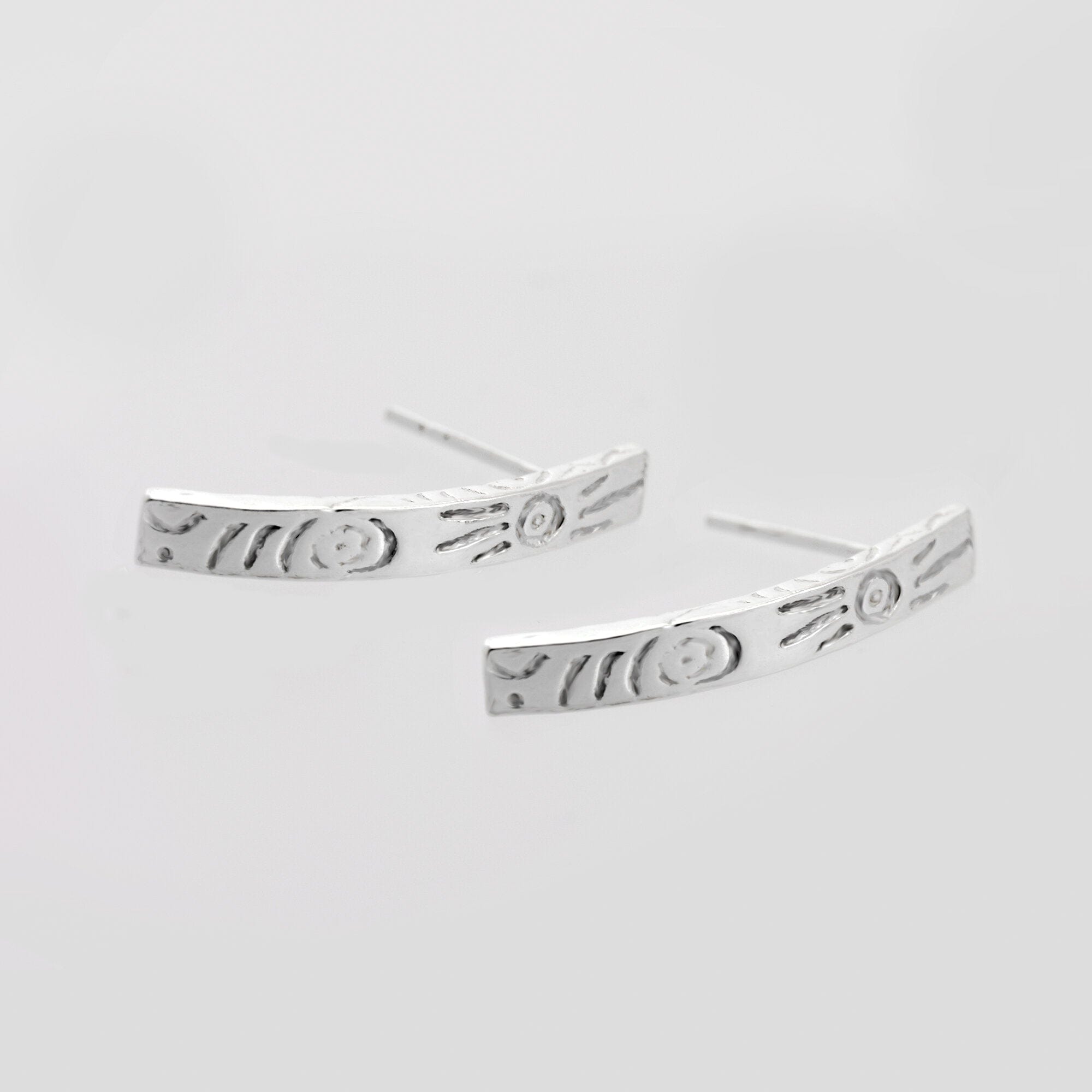 Martina Hamilton Earrings Heaven | Sterling Silver Bar Stud Earrings Medium