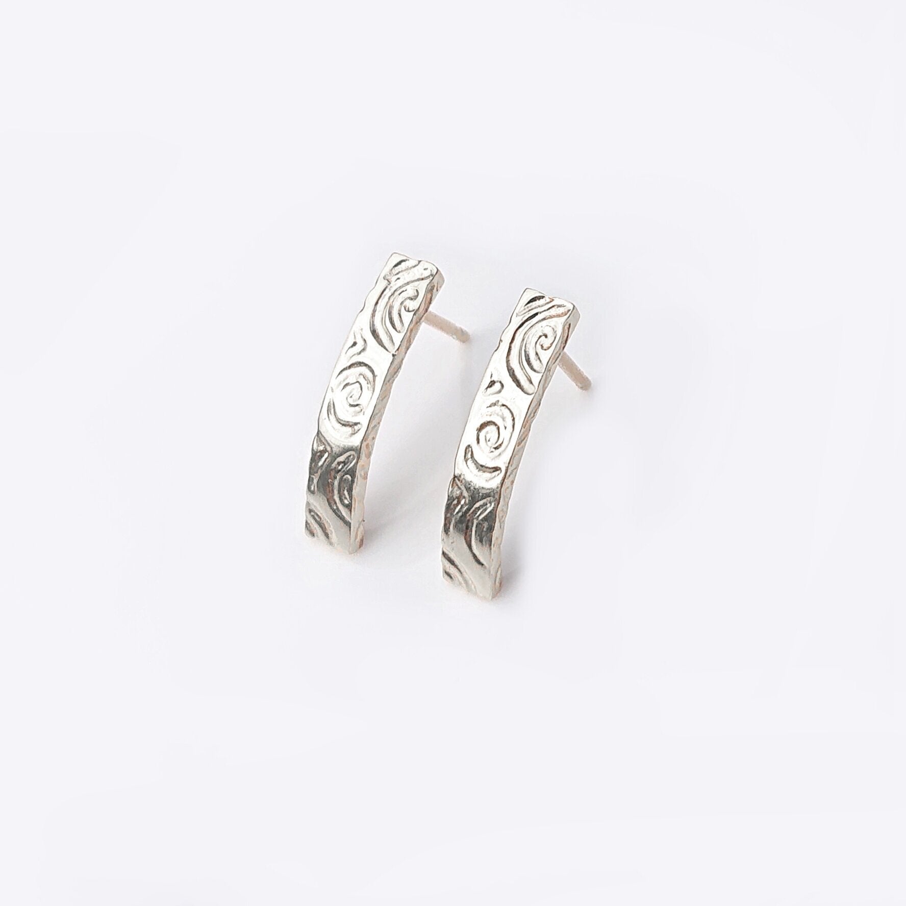 Martina Hamilton Earrings Heaven | Sterling Silver Bar Stud Earrings Small