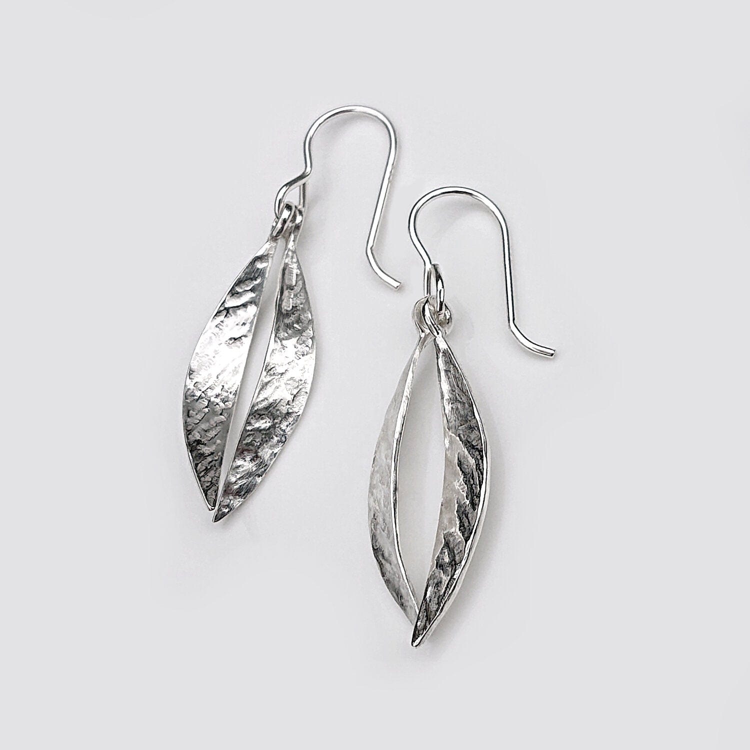 Martina Hamilton Earrings Leaf | Sterling Silver Double Drop Earrings