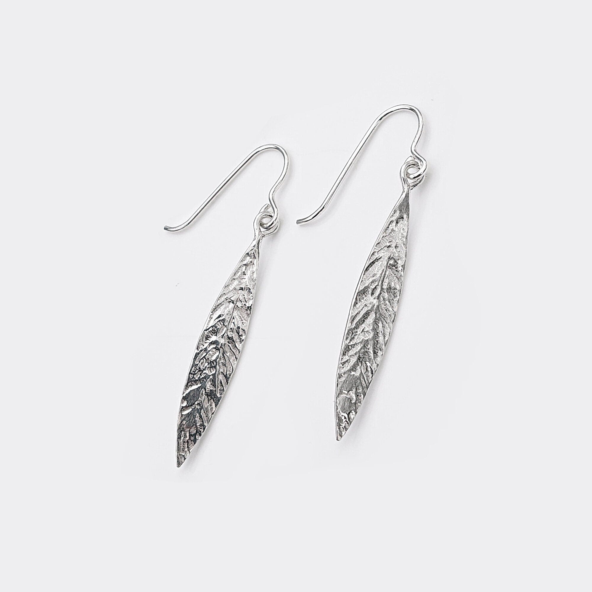 Martina Hamilton Earrings Leaf | Sterling Silver Drop Earrings Large