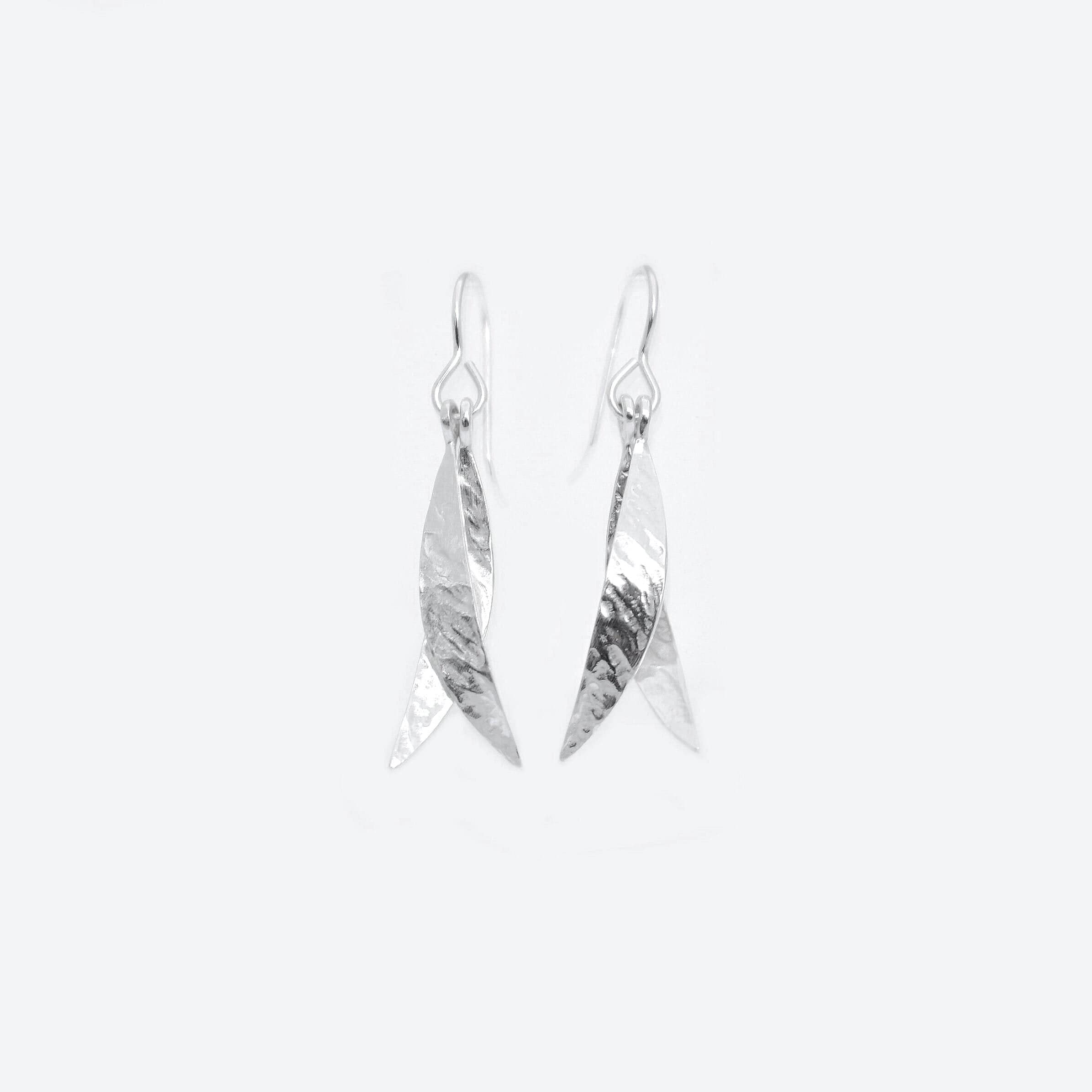 Martina Hamilton Leaf | Sterling Silver Gold Double Drop Earrings