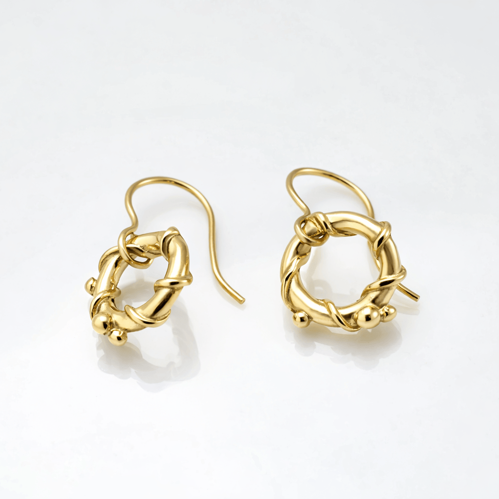 Martina Hamilton Earrings Nebula | 9ct Solid Gold Circle Drop Earrings Petite