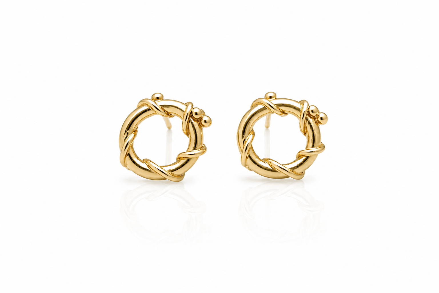 Martina Hamilton Earrings Nebula | 9ct Solid Gold Circle Stud Earrings Petite