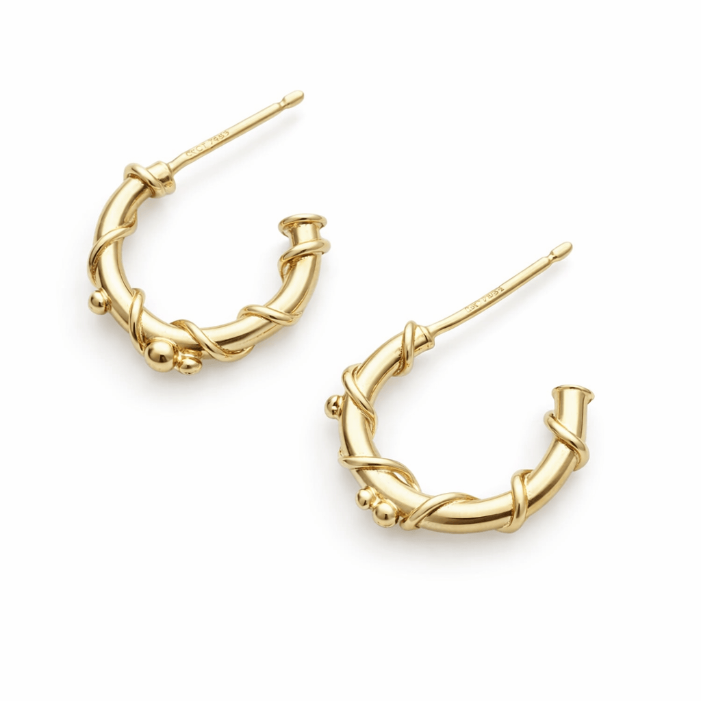 Martina Hamilton Earrings Nebula | 9ct Solid Gold Open Circles Earrings Medium