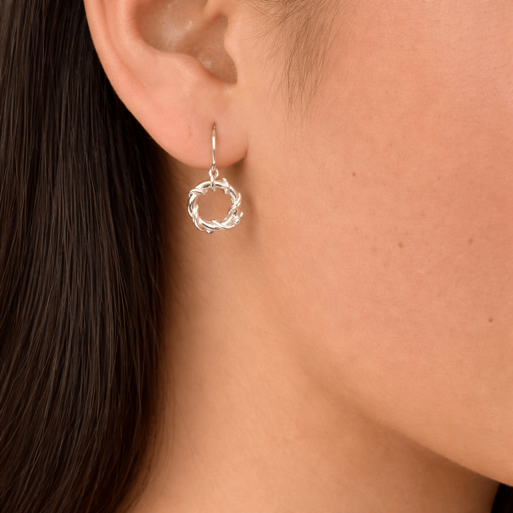 Martina Hamilton Earrings Nebula | Sterling Silver Circle Drop Earrings Petite