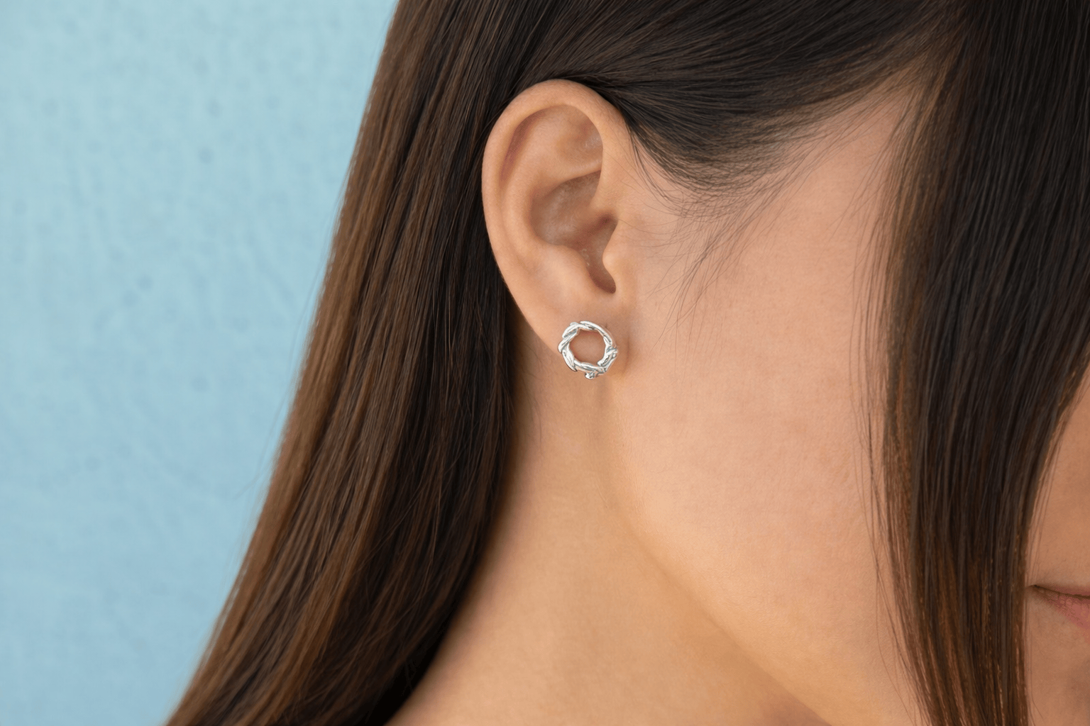 Martina Hamilton Earrings Nebula | Sterling Silver Circle Stud Earrings Petite