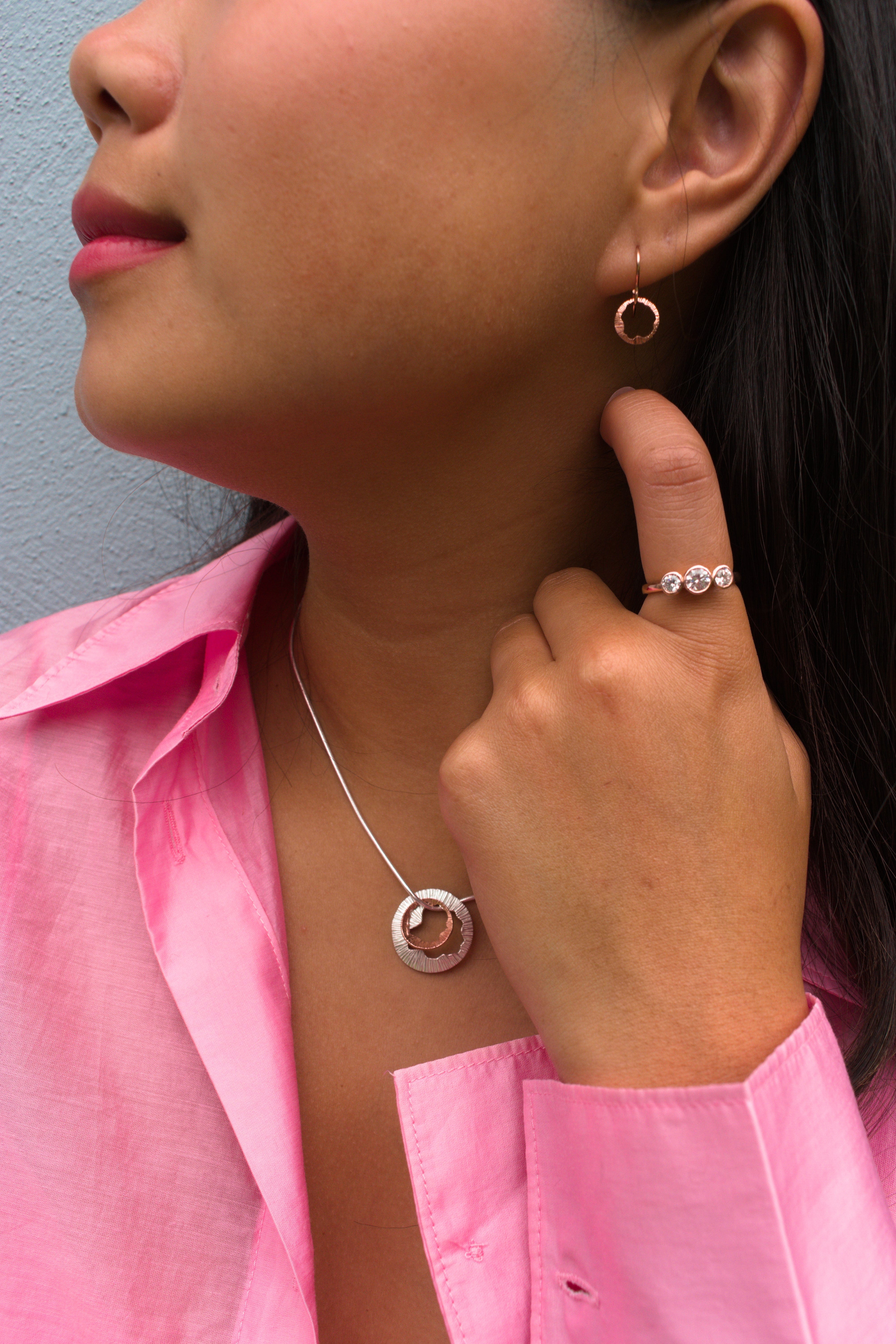 Martina Hamilton Earrings Shell | 10ct Solid Rose Gold Drop Earrings Petite