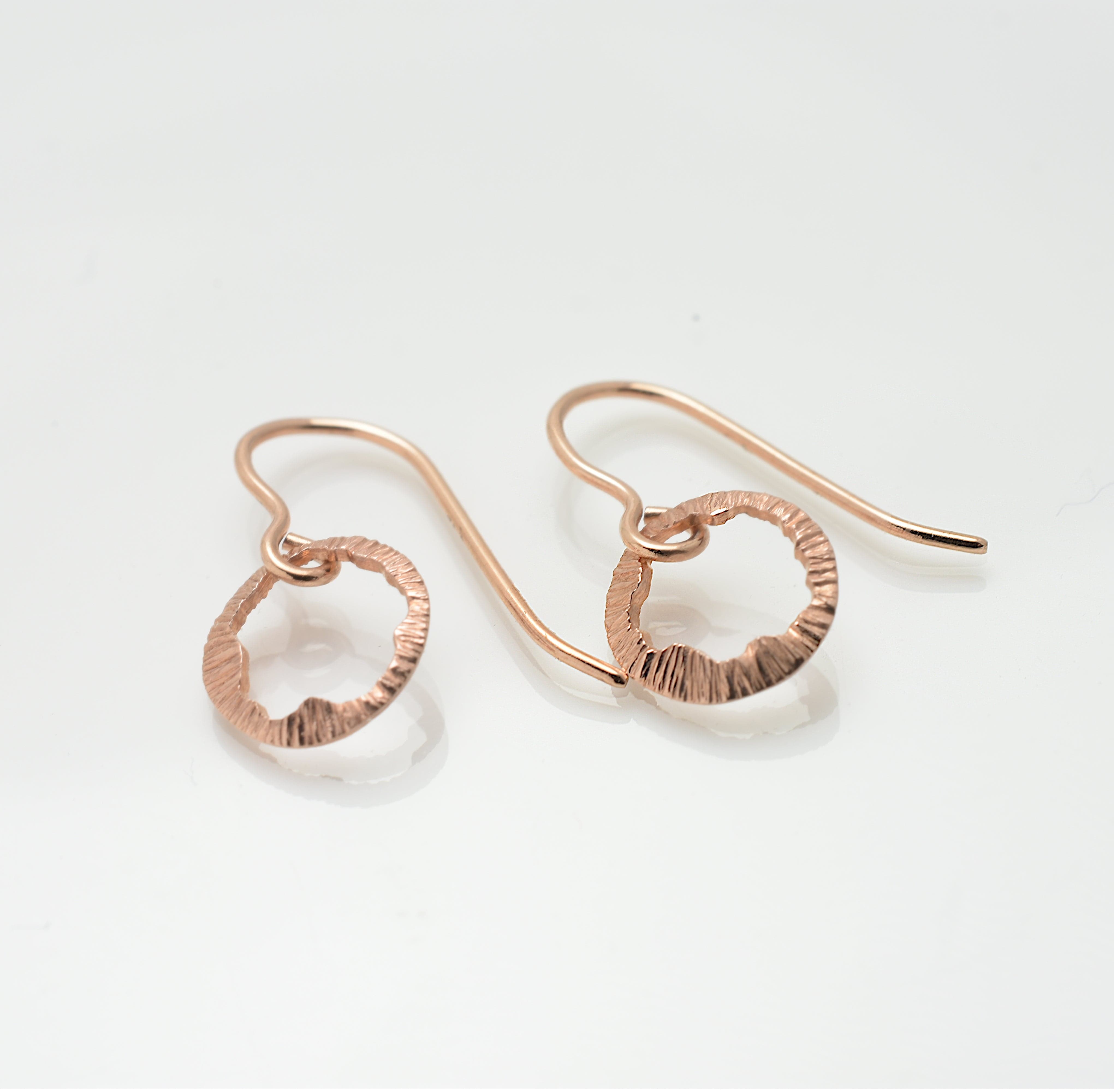 Martina Hamilton Earrings Shell | 10ct Solid Rose Gold Drop Earrings Petite