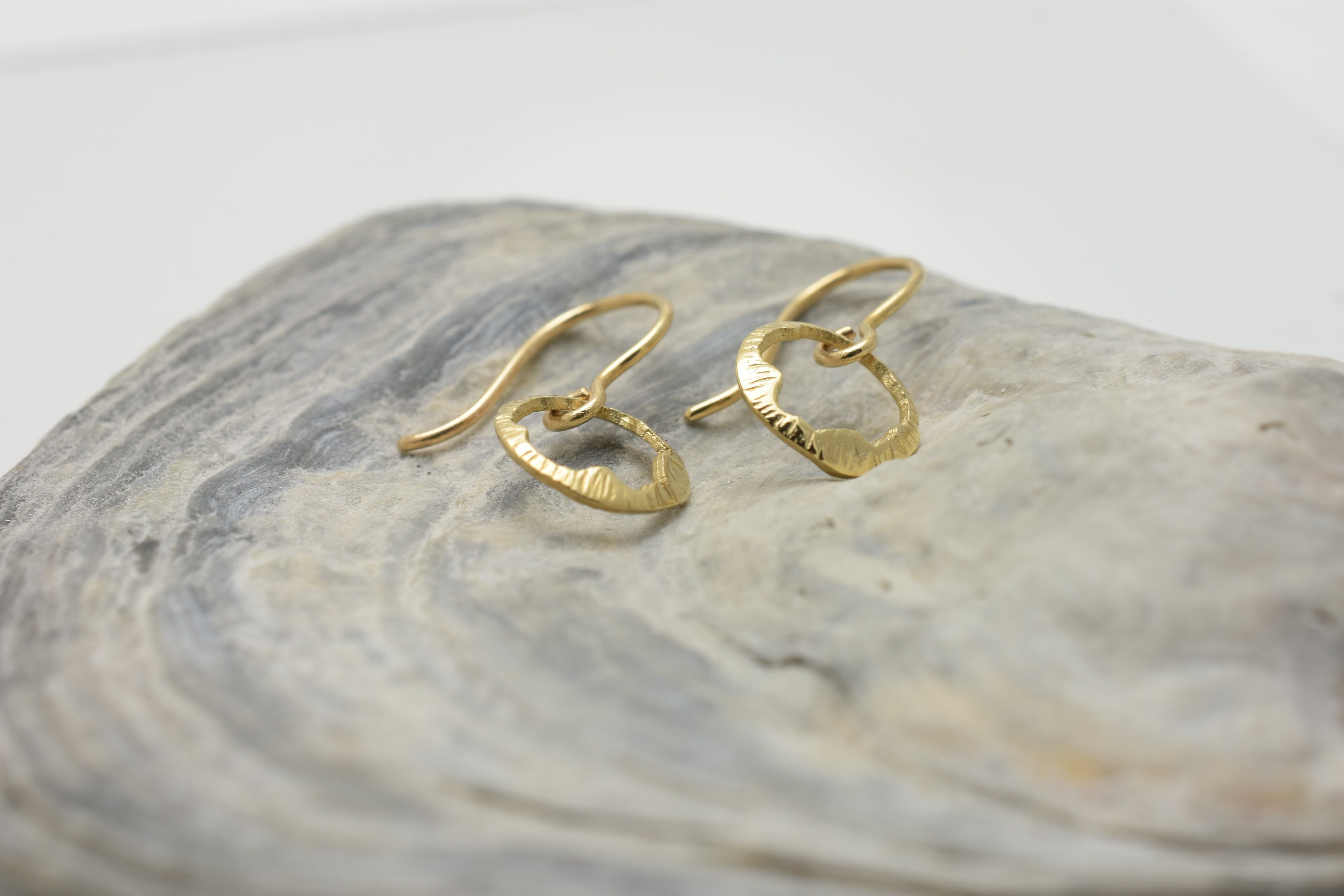 Martina Hamilton Earrings Shell | 9ct Solid Gold Drop Earrings Petite