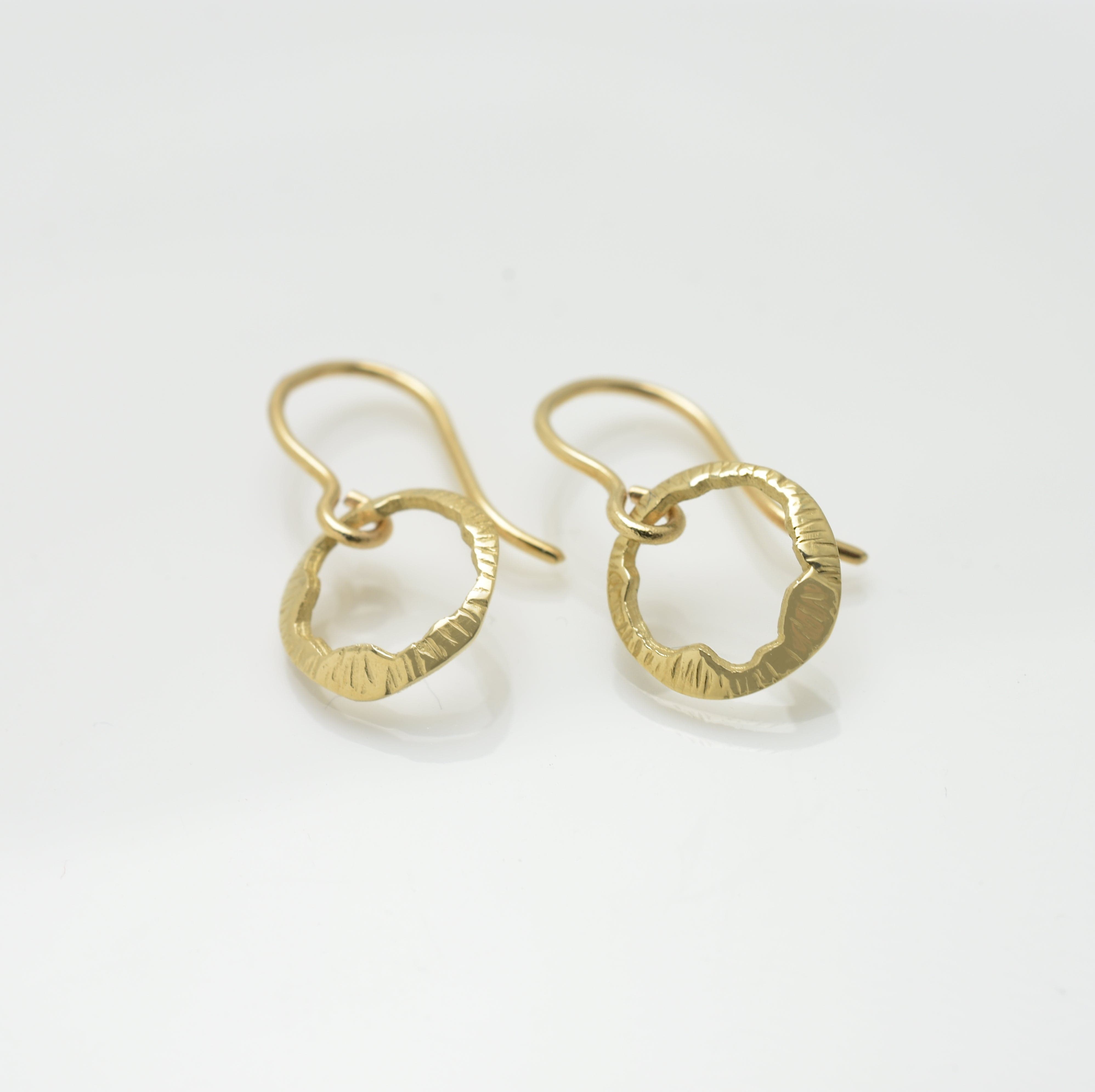 Martina Hamilton Earrings Shell | 9ct Solid Gold Drop Earrings Petite