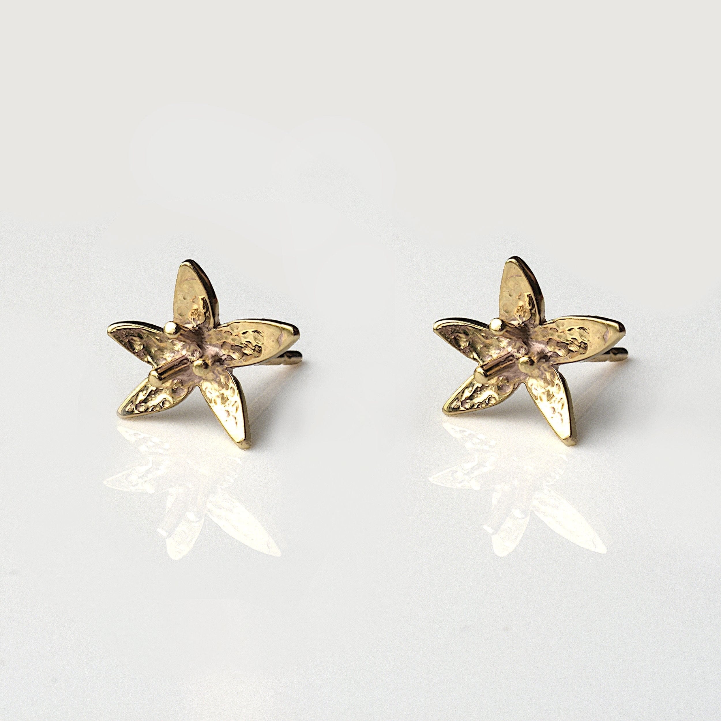 Martina Hamilton Earrings Star Flower | 9ct Solid Gold Stud Earrings Petite