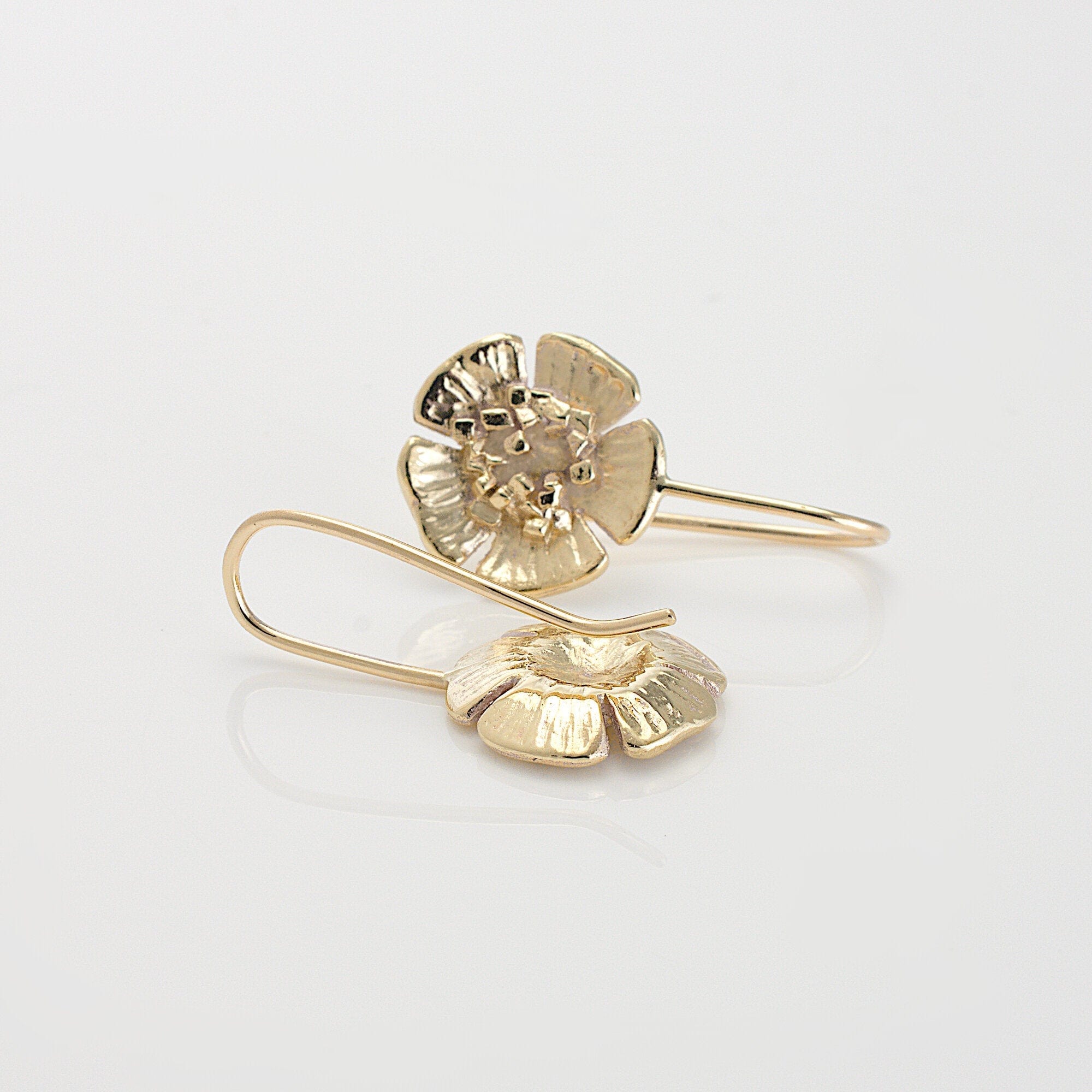 Martina Hamilton Earrings Wild Irish Rose | 9ct Solid Gold Drop Earrings Medium