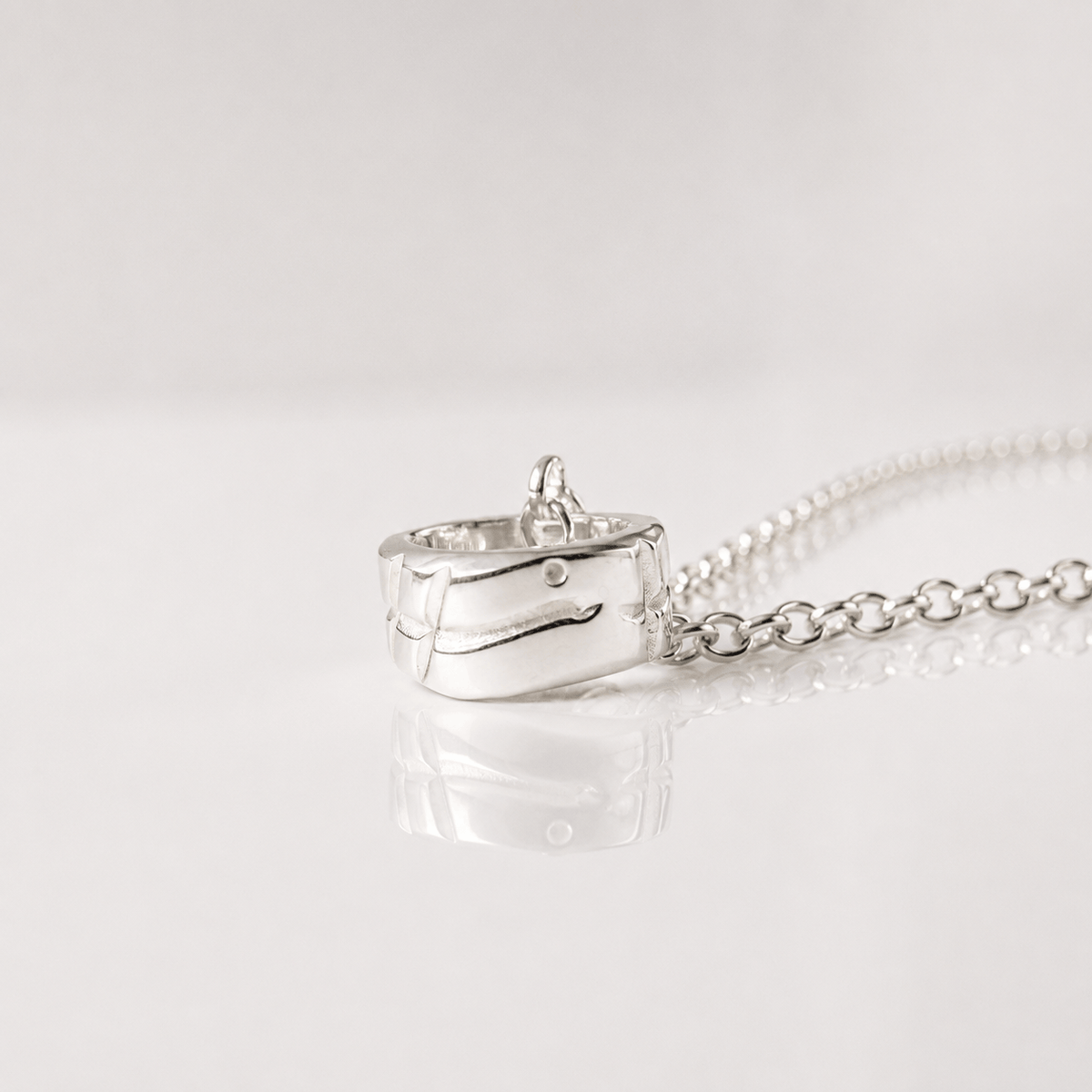 Martina Hamilton Ogham | Sterling Silver Ring Pendant Small