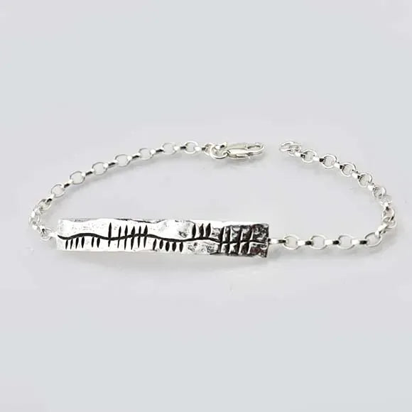 Martina Hamilton Ogham | Sterling Silver Slainte Large Bracelet