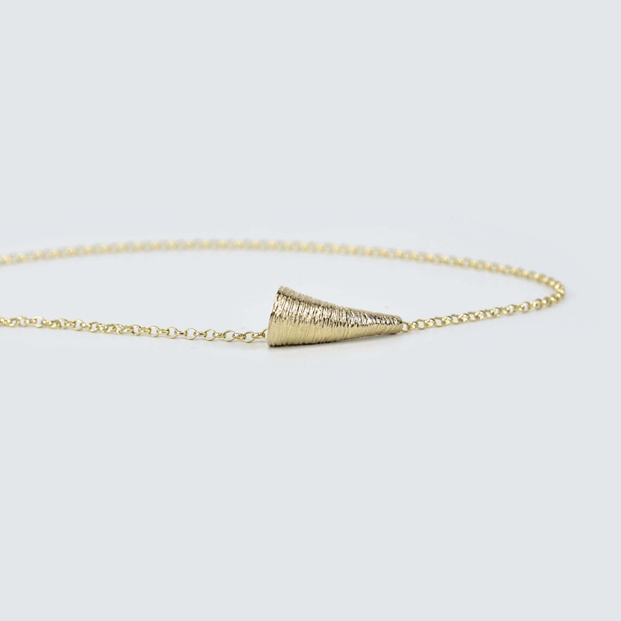 Martina Hamilton Pendants/Necklaces Croí­ Sliogán | 9ct Solid Gold Trumpet Drop Pendant Small