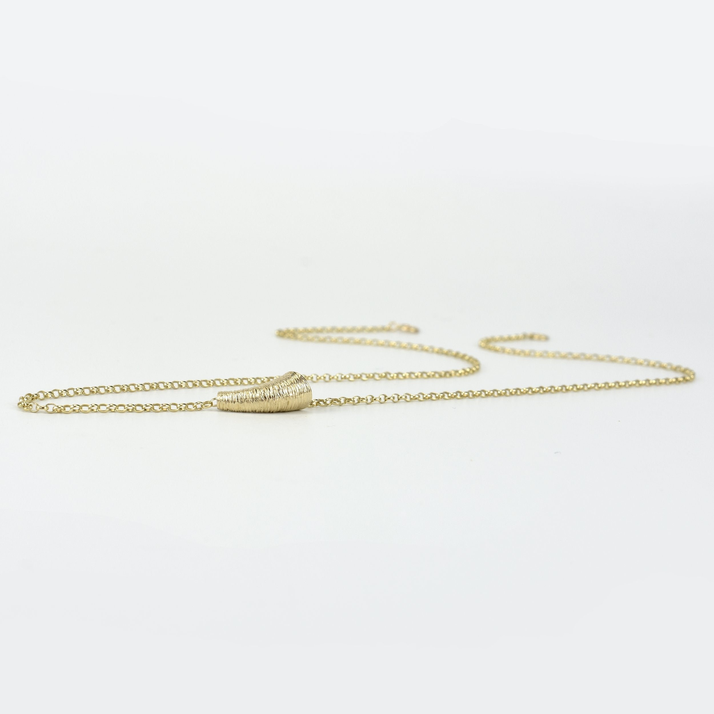 Martina Hamilton Pendants/Necklaces Croí­ Sliogán | 9ct Solid Gold Trumpet Drop Pendant Small