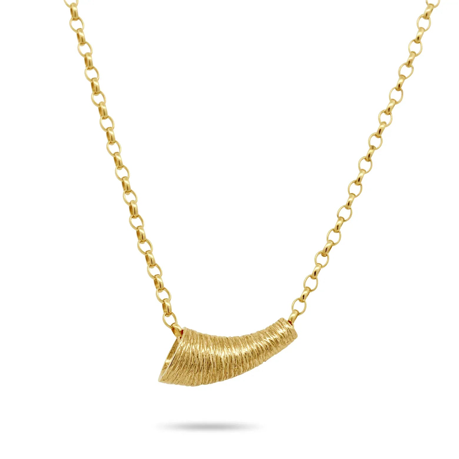 Martina Hamilton Pendants/Necklaces Croí­ Sliogán | 9ct Solid Gold Trumpet Drop Pendant Small
