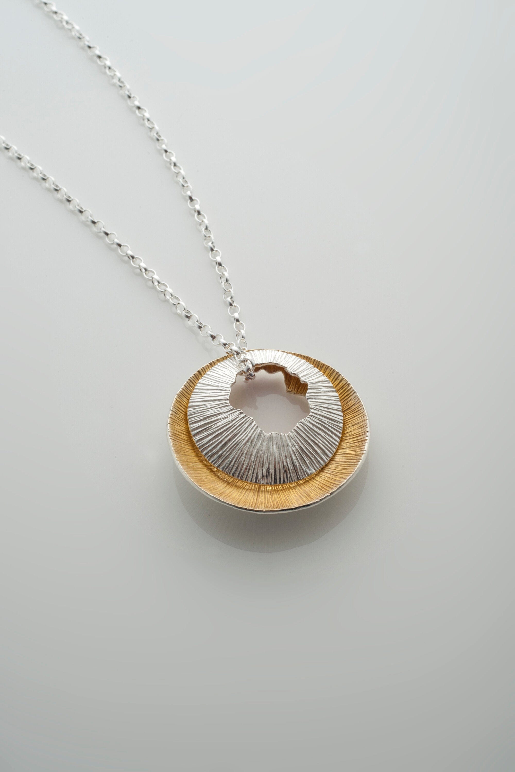 Martina Hamilton Pendants/Necklaces Golden Shore | Sterling Silver and 22ct Gold Plated Double Pendant Large