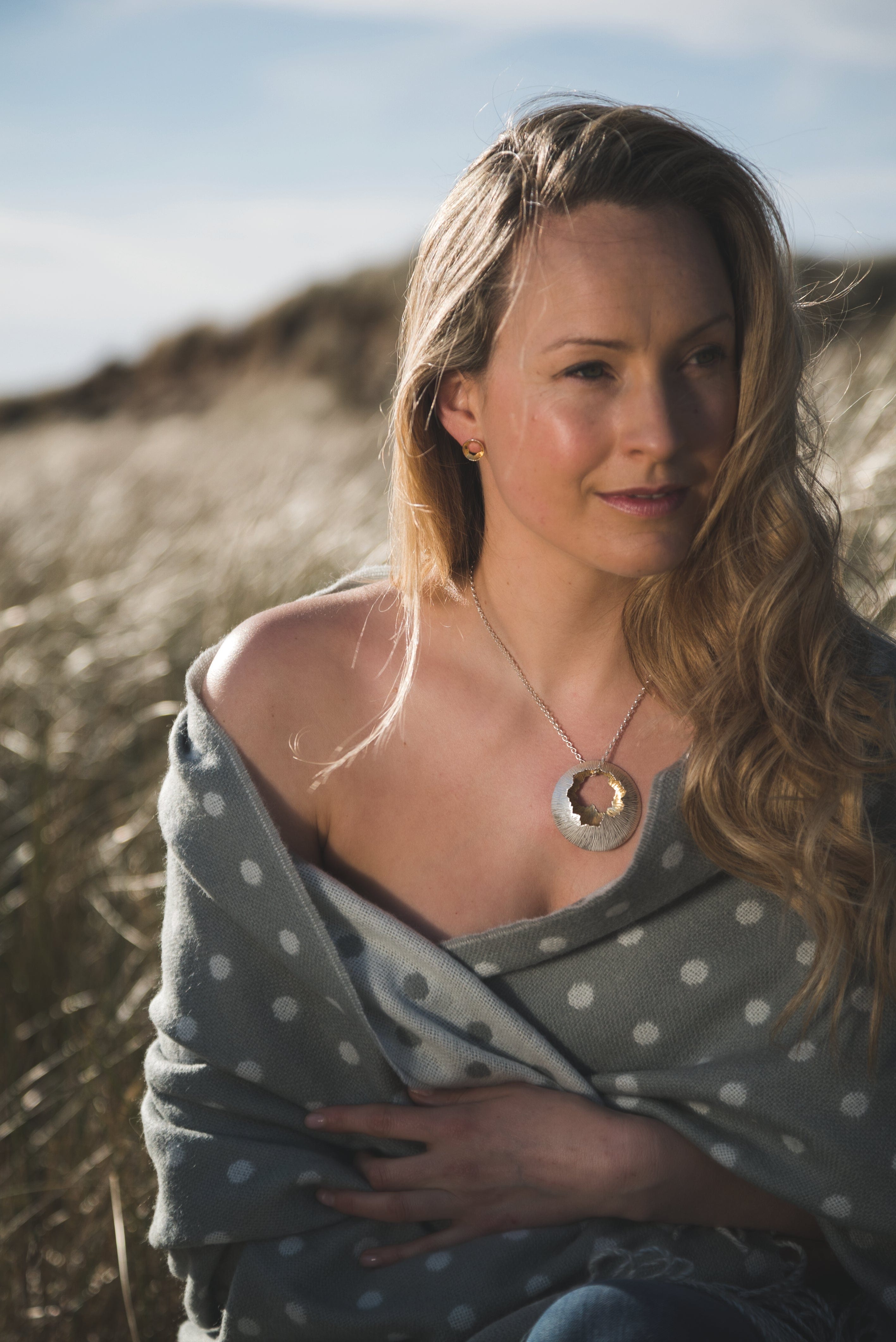 Martina Hamilton Pendants/Necklaces Golden Shore | Sterling Silver and 22ct Gold Plated Double Pendant Large
