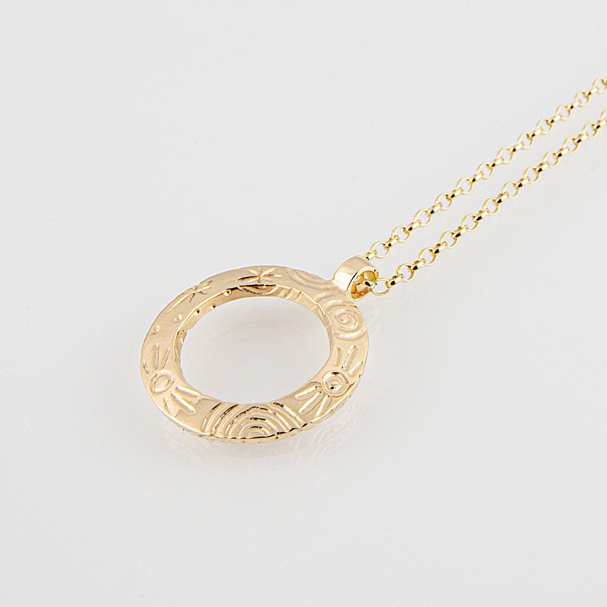 Martina Hamilton Pendants/Necklaces Heaven | 9ct Solid Gold Circle Pendant Medium