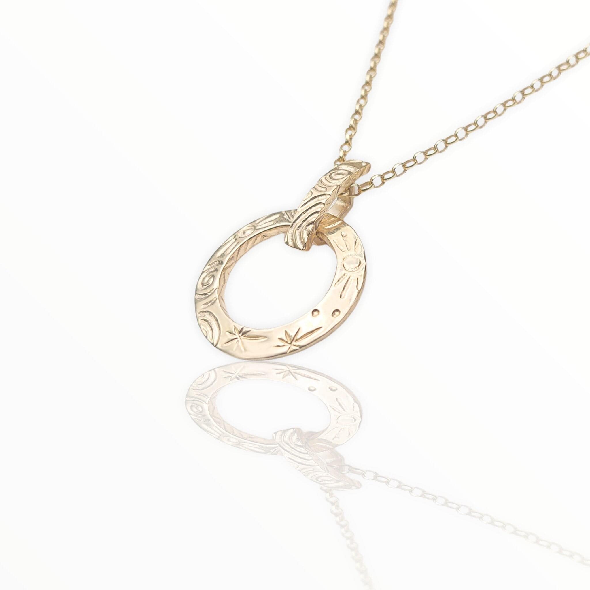 Martina Hamilton Pendants/Necklaces Heaven | 9ct Solid Gold Circle with Bar Pendant