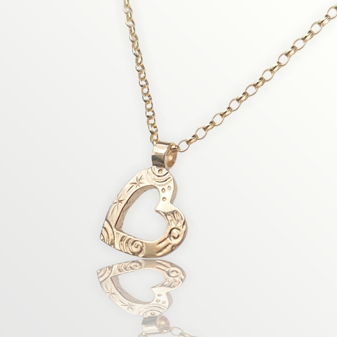 Martina Hamilton Pendants/Necklaces Heaven | 9ct Solid Gold Heart Pendant Medium