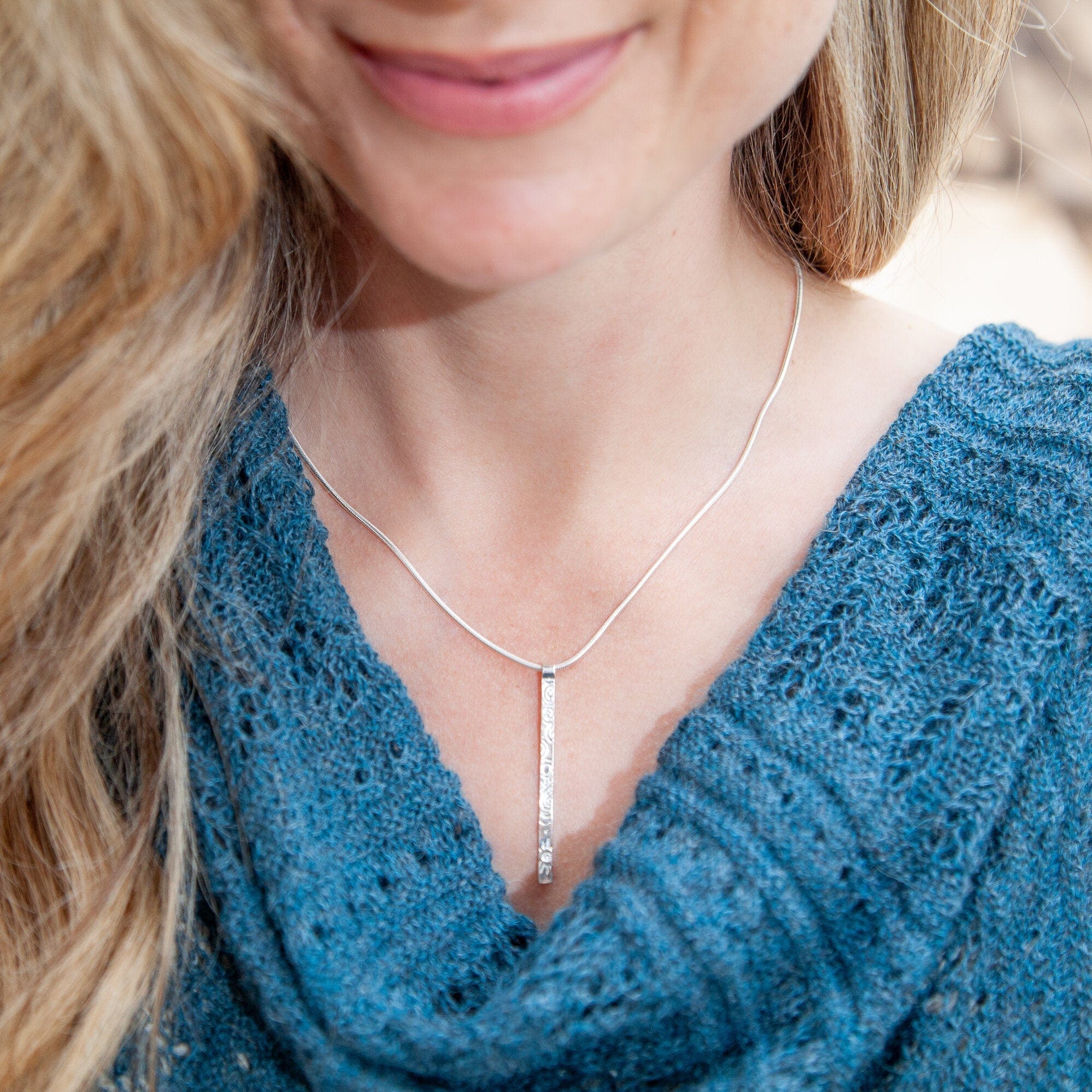 Martina Hamilton Pendants/Necklaces Heaven | Sterling Silver Bar Pendant Large