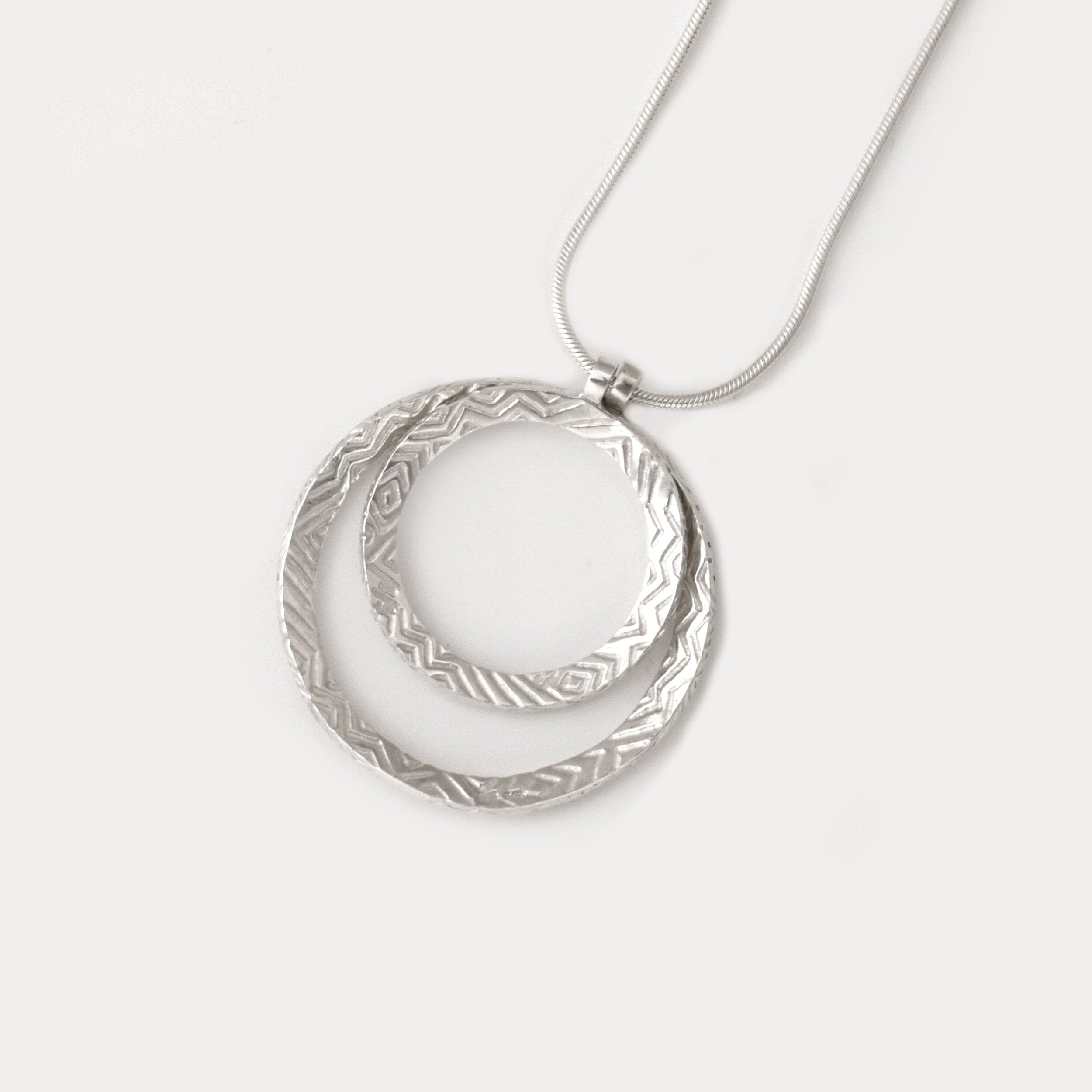 Martina Hamilton Pendants/Necklaces Heaven | Sterling Silver Double Circle Pendant Large