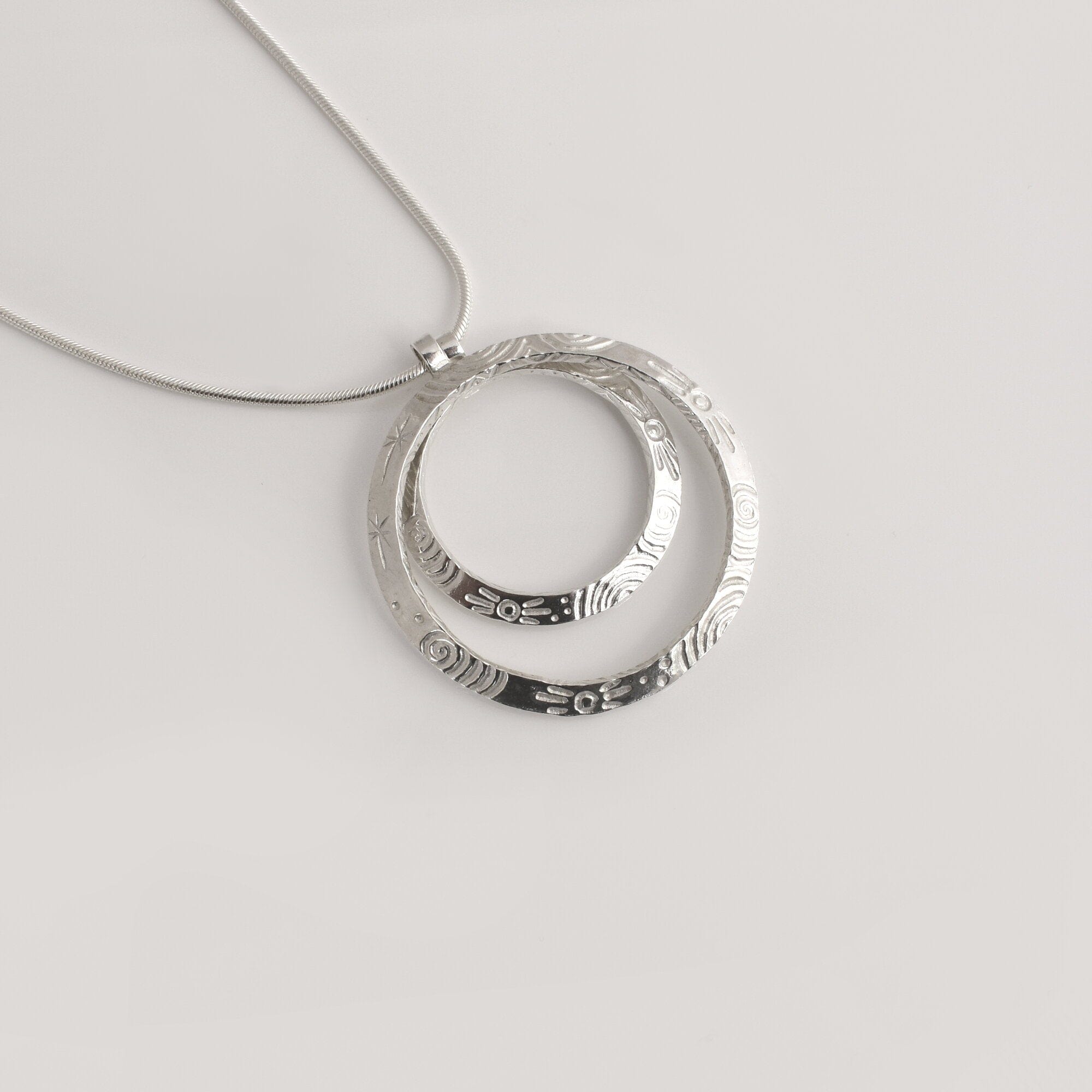 Martina Hamilton Pendants/Necklaces Heaven | Sterling Silver Double Circle Pendant Large