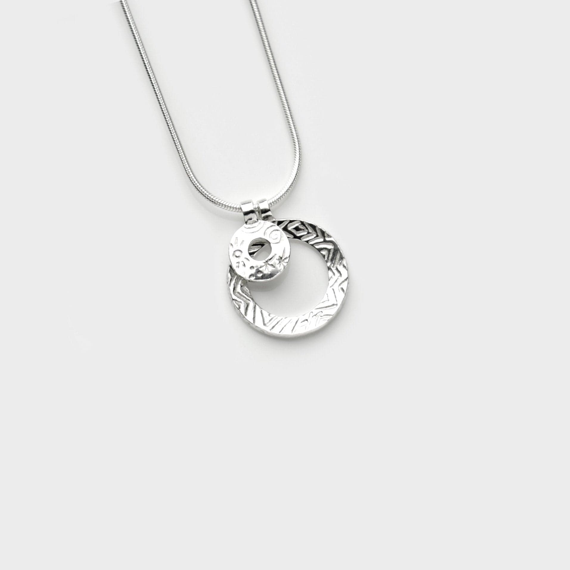 Martina Hamilton Pendants/Necklaces Heaven | Sterling Silver Double Circle Pendant Small