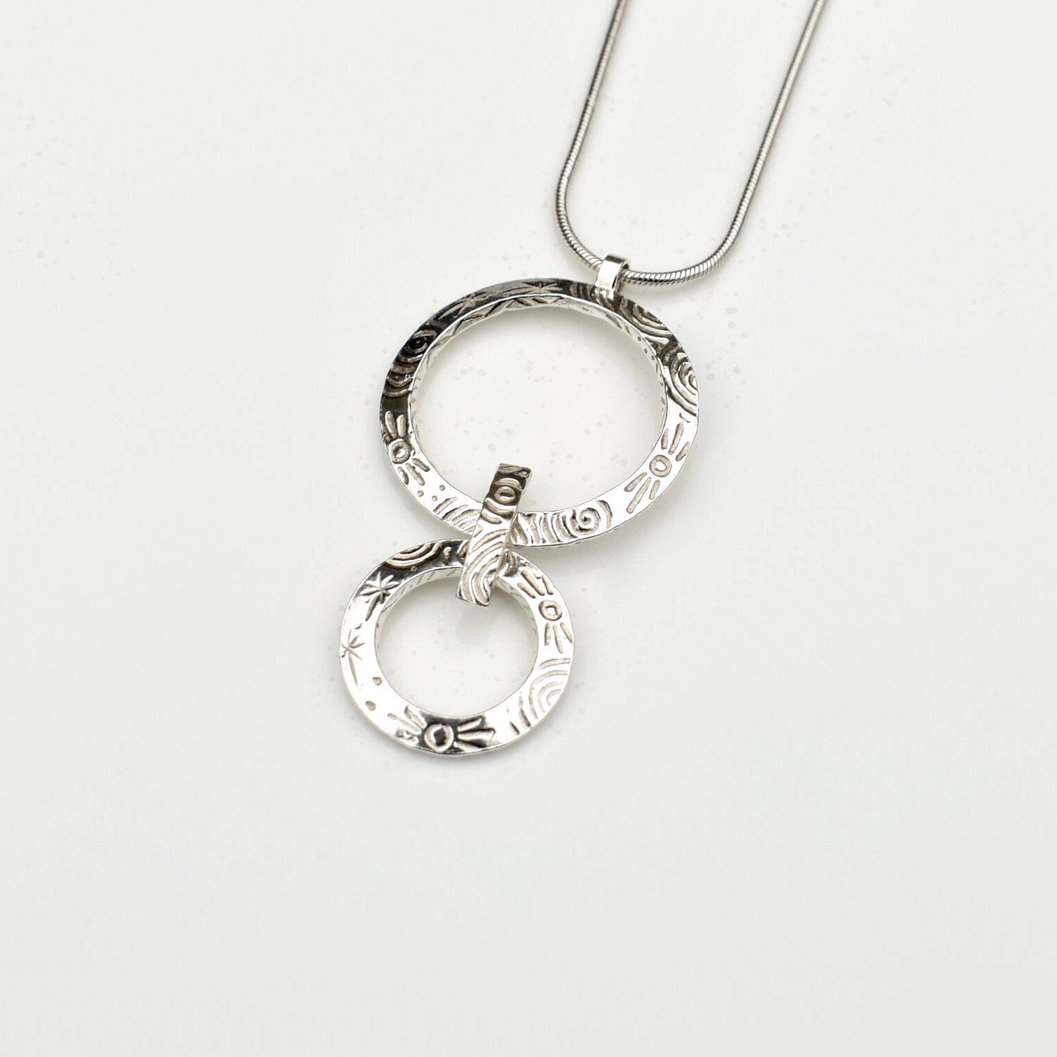 Martina Hamilton Pendants/Necklaces Heaven | Sterling Silver Double Circle with Bar Pendant