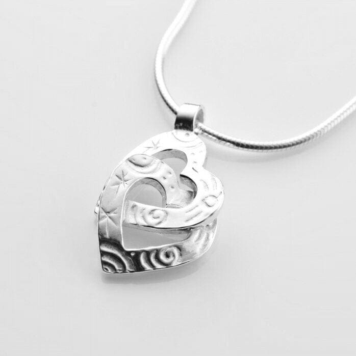 Martina Hamilton Pendants/Necklaces Heaven | Sterling Silver Double Heart Pendant Small