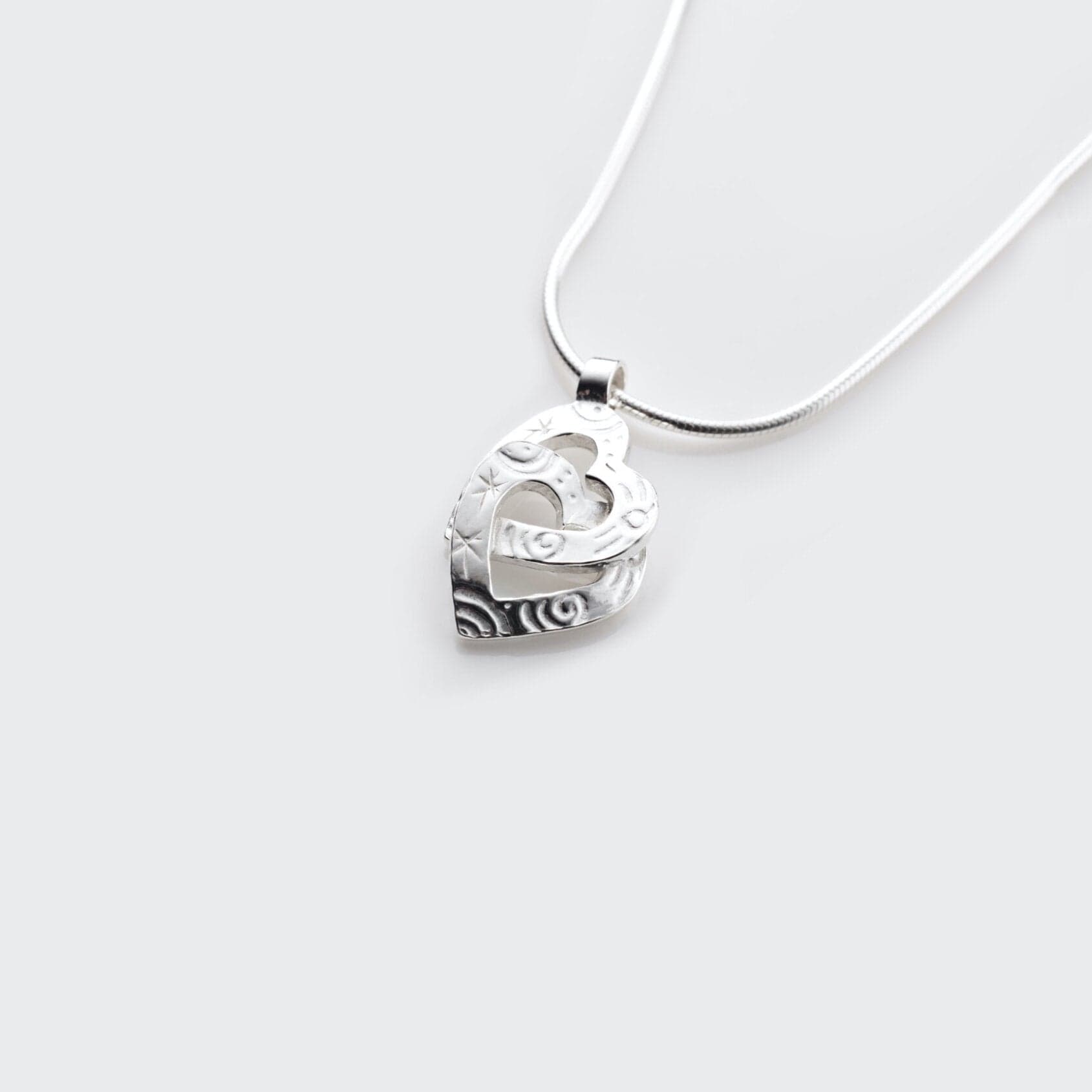 Martina Hamilton Pendants/Necklaces Heaven | Sterling Silver Double Heart Pendant Small