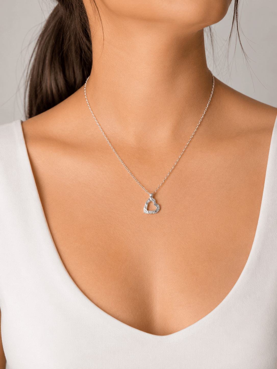 Martina Hamilton Pendants/Necklaces Heaven | Sterling Silver Heart Bell Chain Pendant Small
