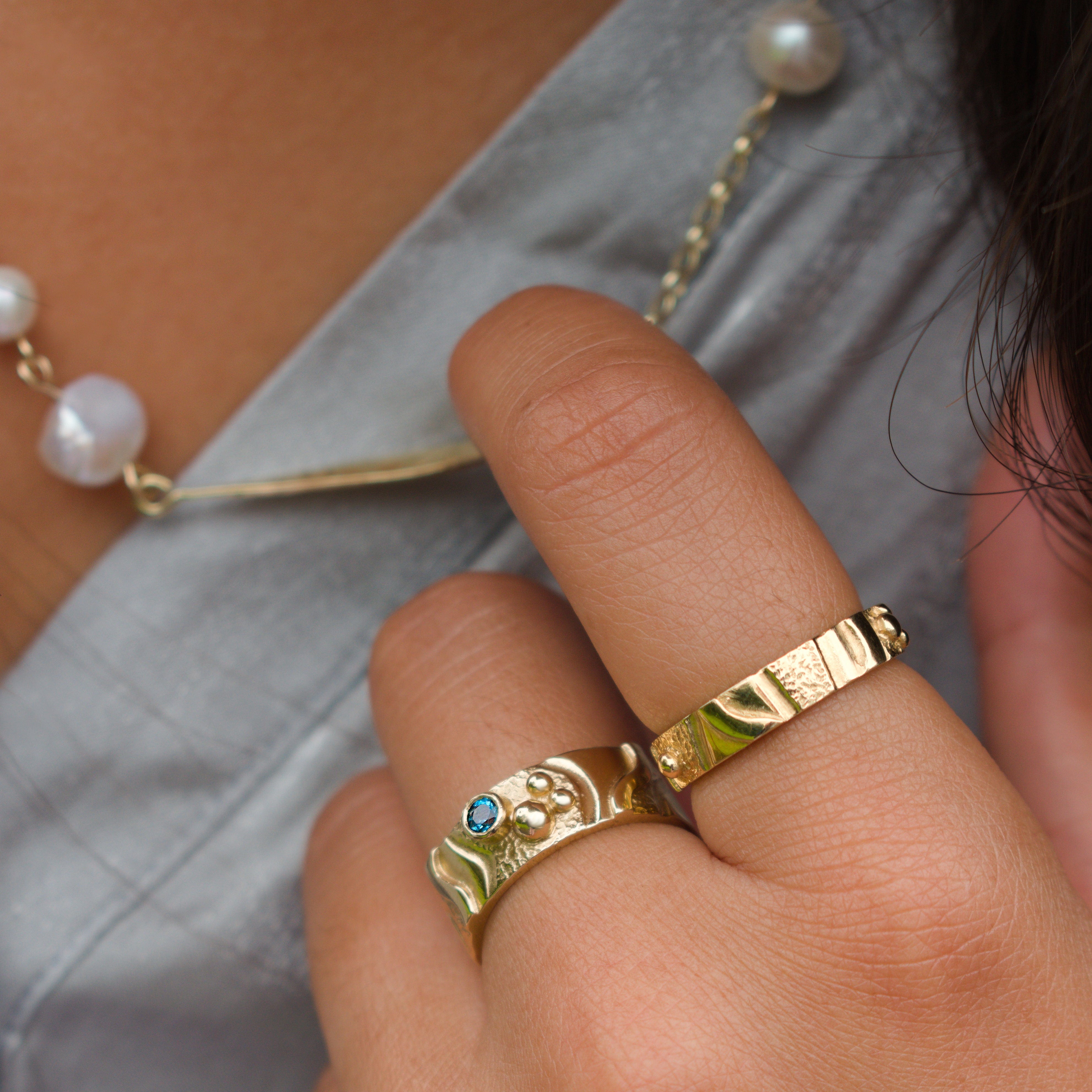 Martina Hamilton Pendants/Necklaces Leaf | Sterling Silver and Pearl Necklace