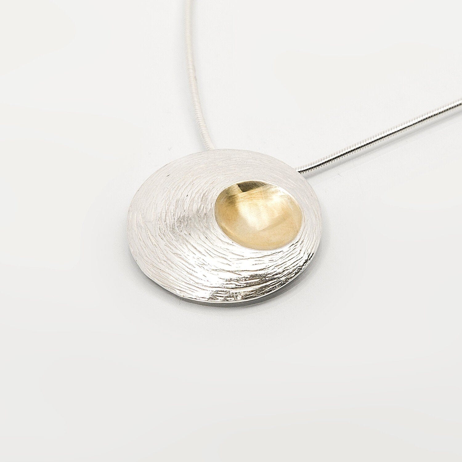 Martina Hamilton Pendants/Necklaces Moon Shell | Sterling Silver and 22ct Gold Plated Pendant Large