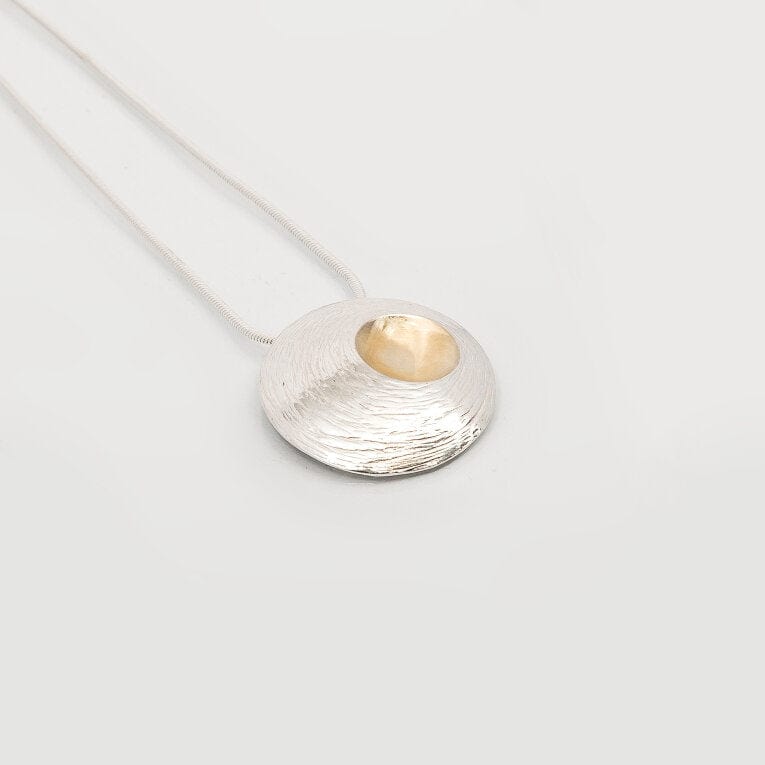 Martina Hamilton Pendants/Necklaces Moon Shell | Sterling Silver and 22ct Gold Plated Pendant Medium