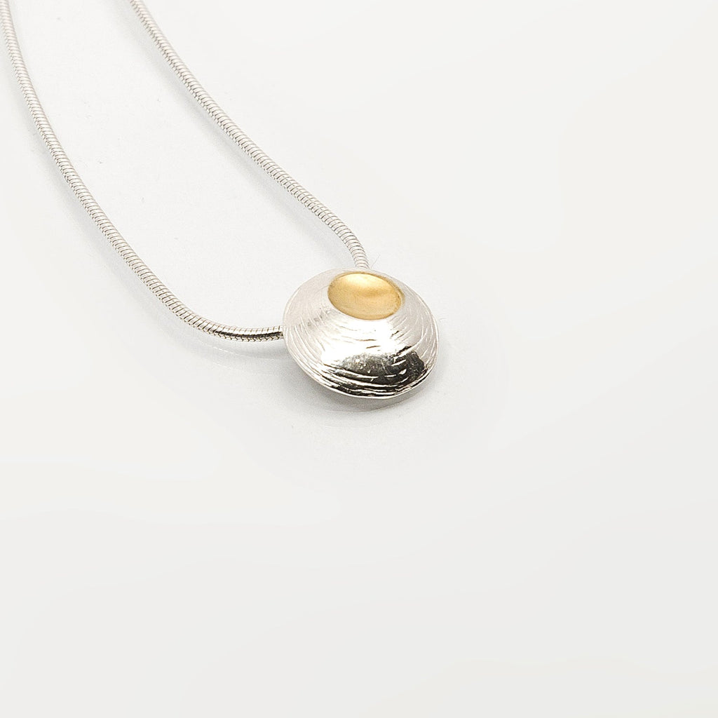 Moon Shell | Sterling Silver and 22ct Gold Plated Pendant Small by ...