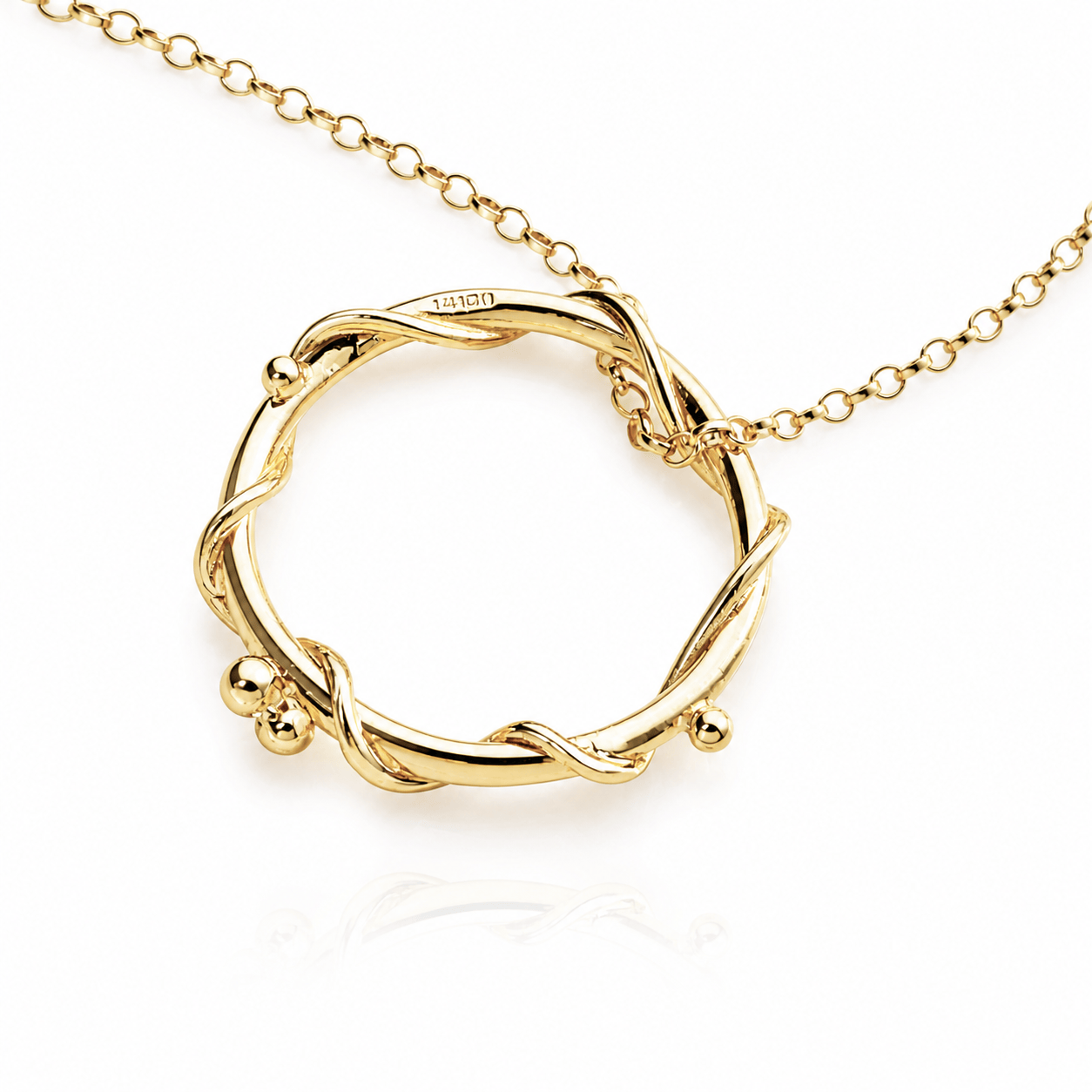 Martina Hamilton Pendants/Necklaces Nebula | 9ct Solid Gold Circle Pendant Large